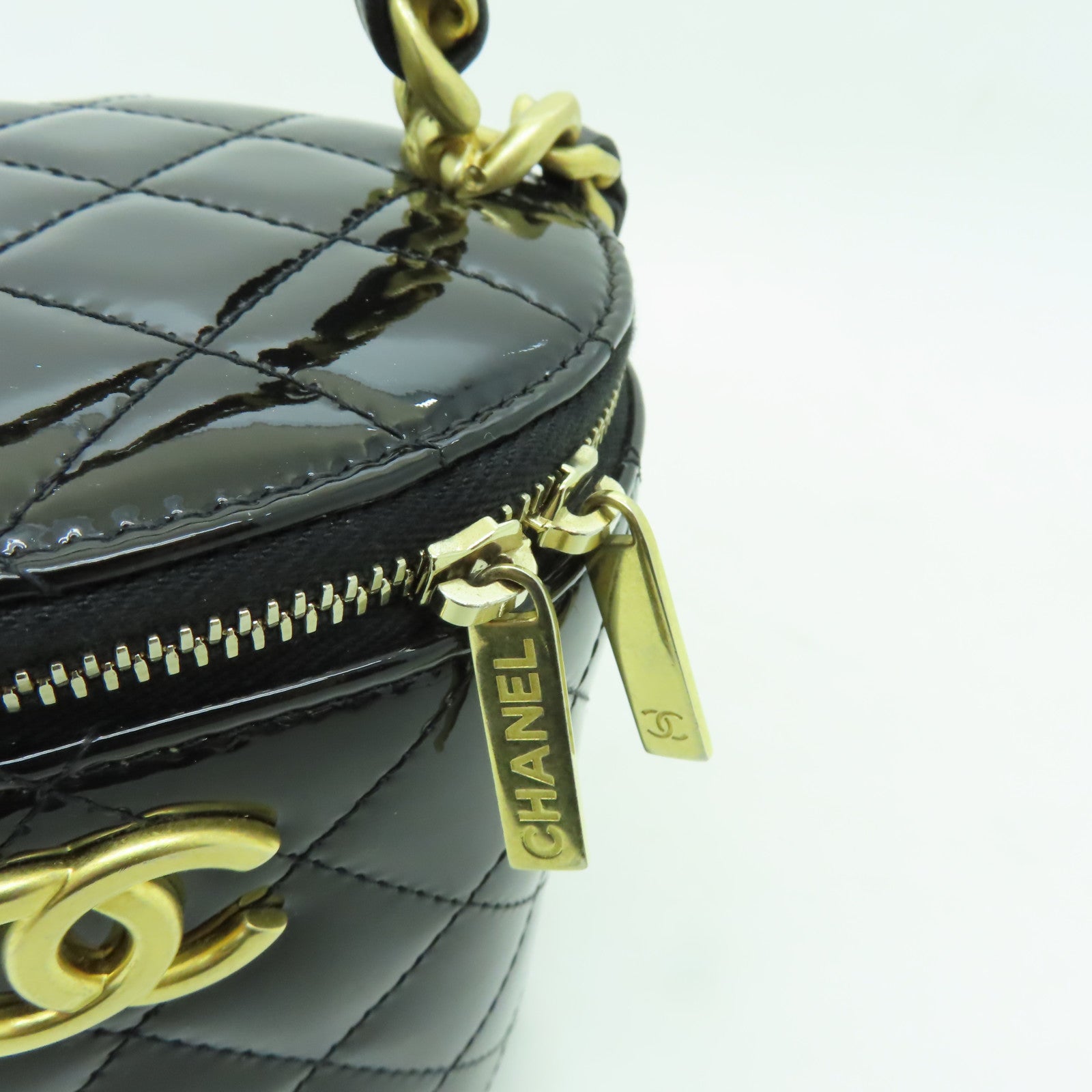 CHANEL 【激減優惠】漆皮皮革2way Shoulder Bag金扣手挽肩背兩用袋黑色