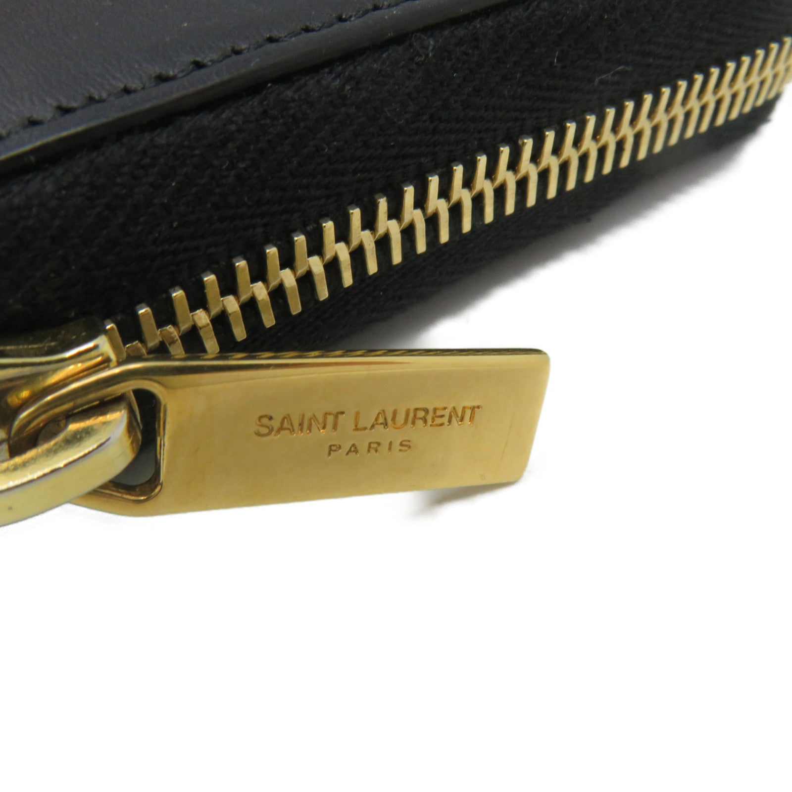 YVES SAINT LAURENT 【激減優惠】牛皮皮革Long Wallet金扣長錢包黑色