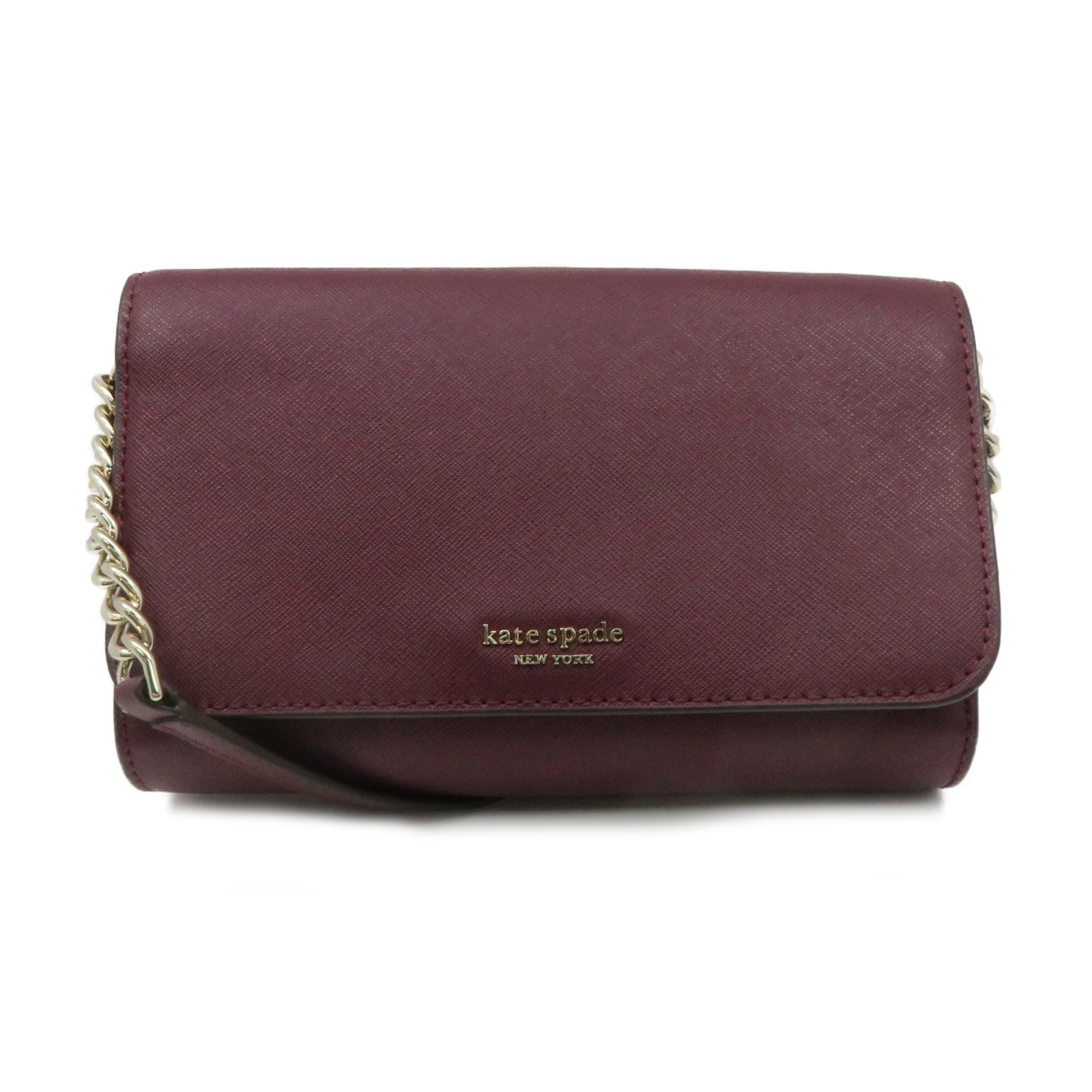 Kate Spade Leather Shoulder Bag Burgundy