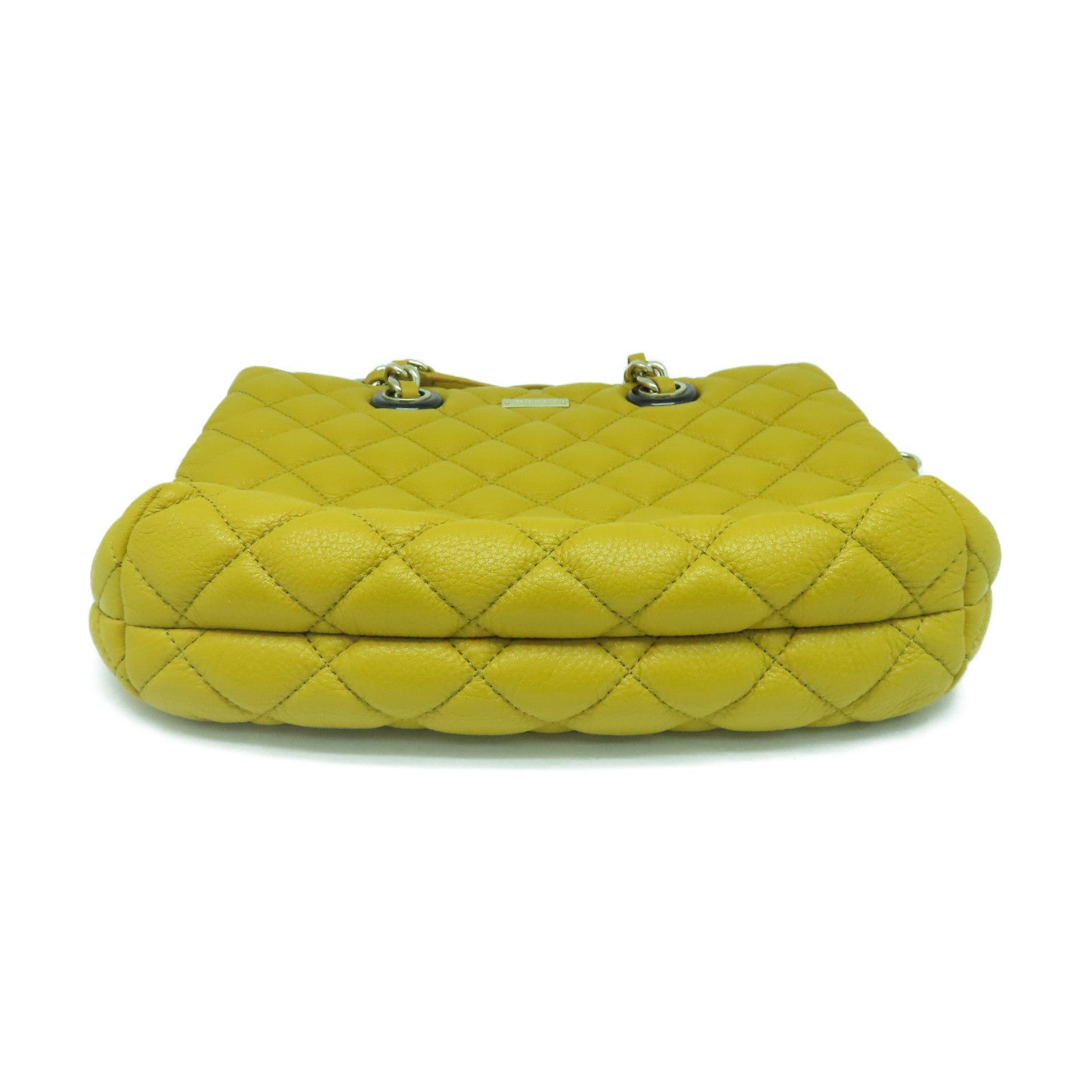Kate Spade 牛皮皮革Shoulder Bag銀扣鏈帶肩背袋黃色