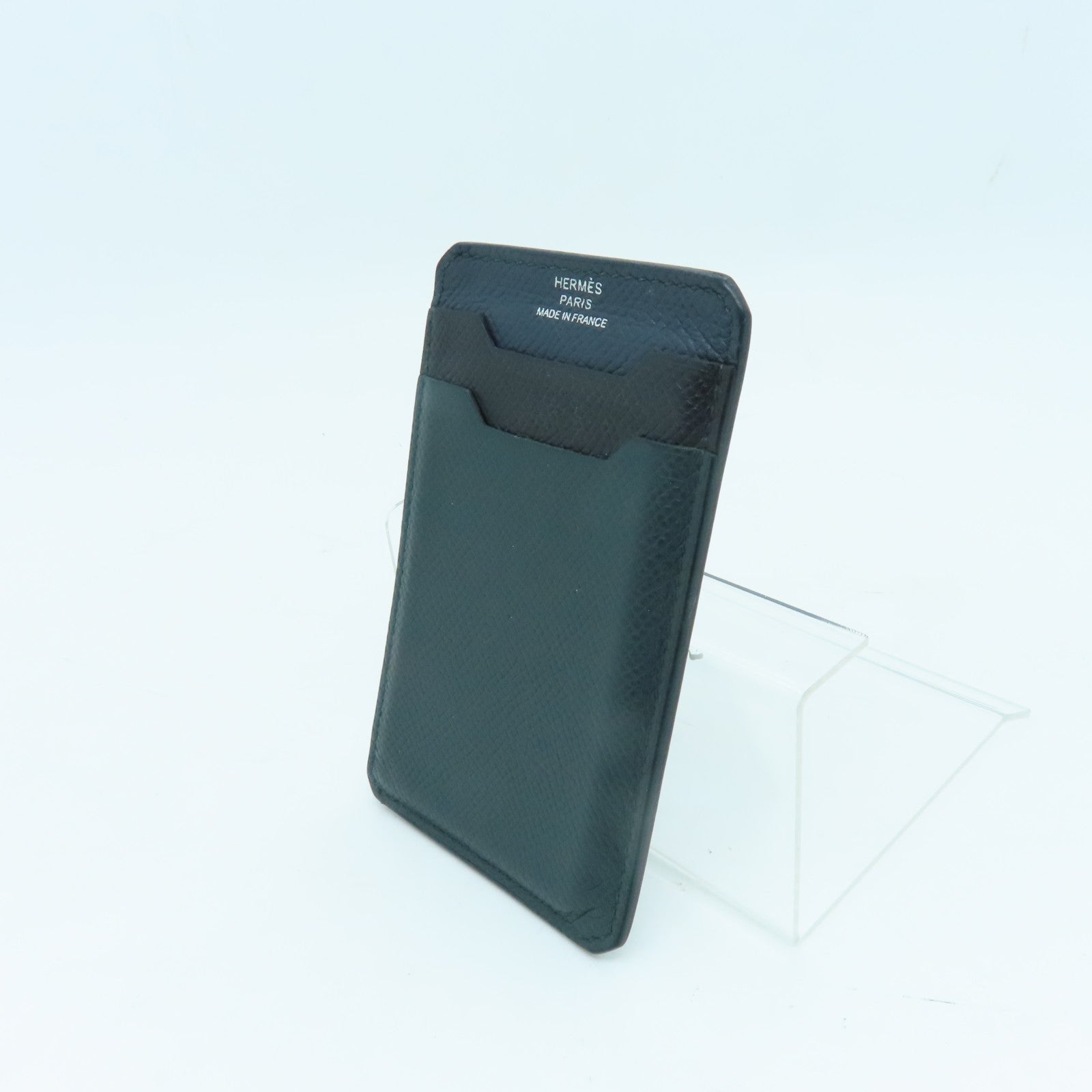 HERMES Epsom皮革Card Holder卡片套綠色/黑色/藍色