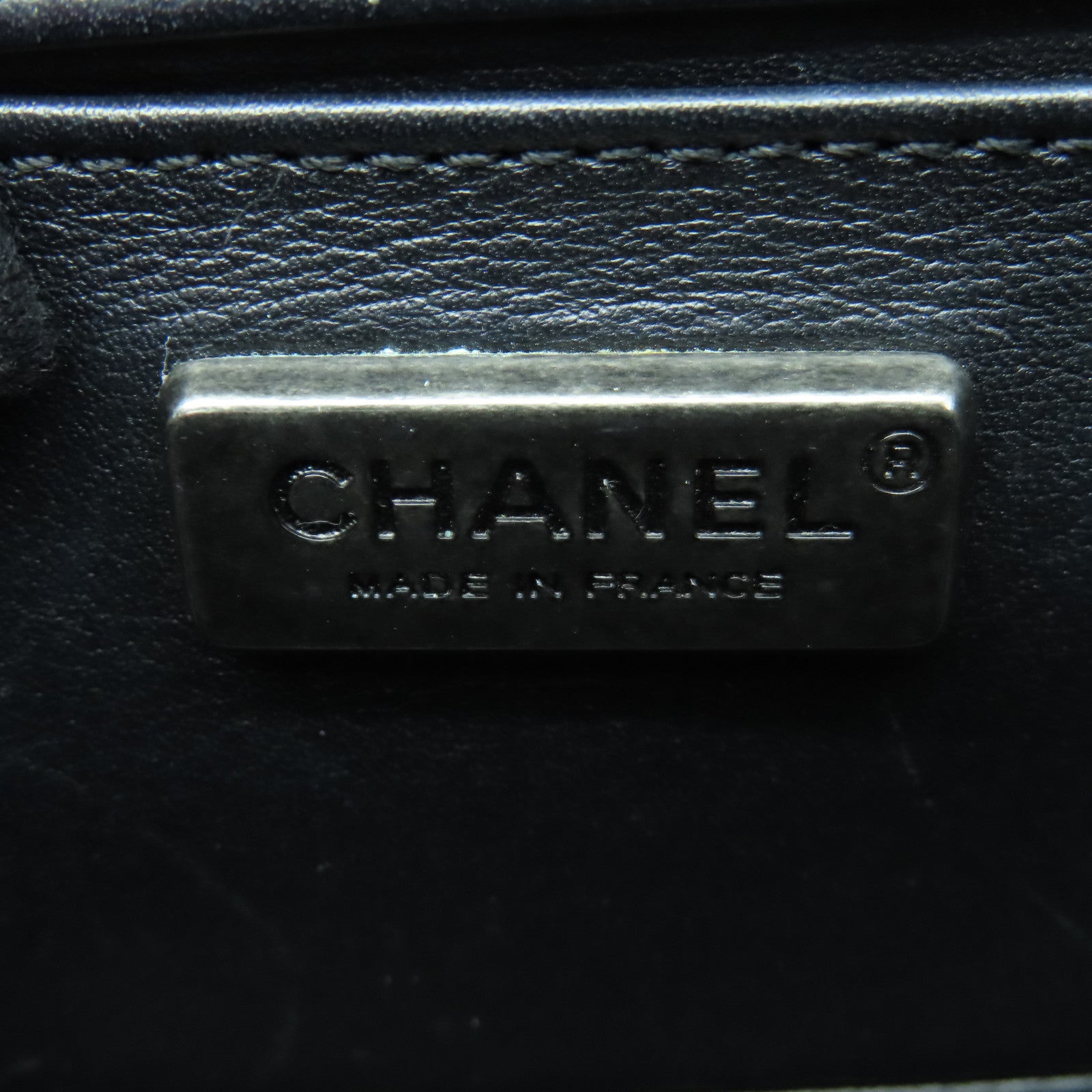 CHANEL 魔鬼魚皮革/牛皮皮革Chain Shoulder Bag銀扣鏈帶肩背袋黑色
