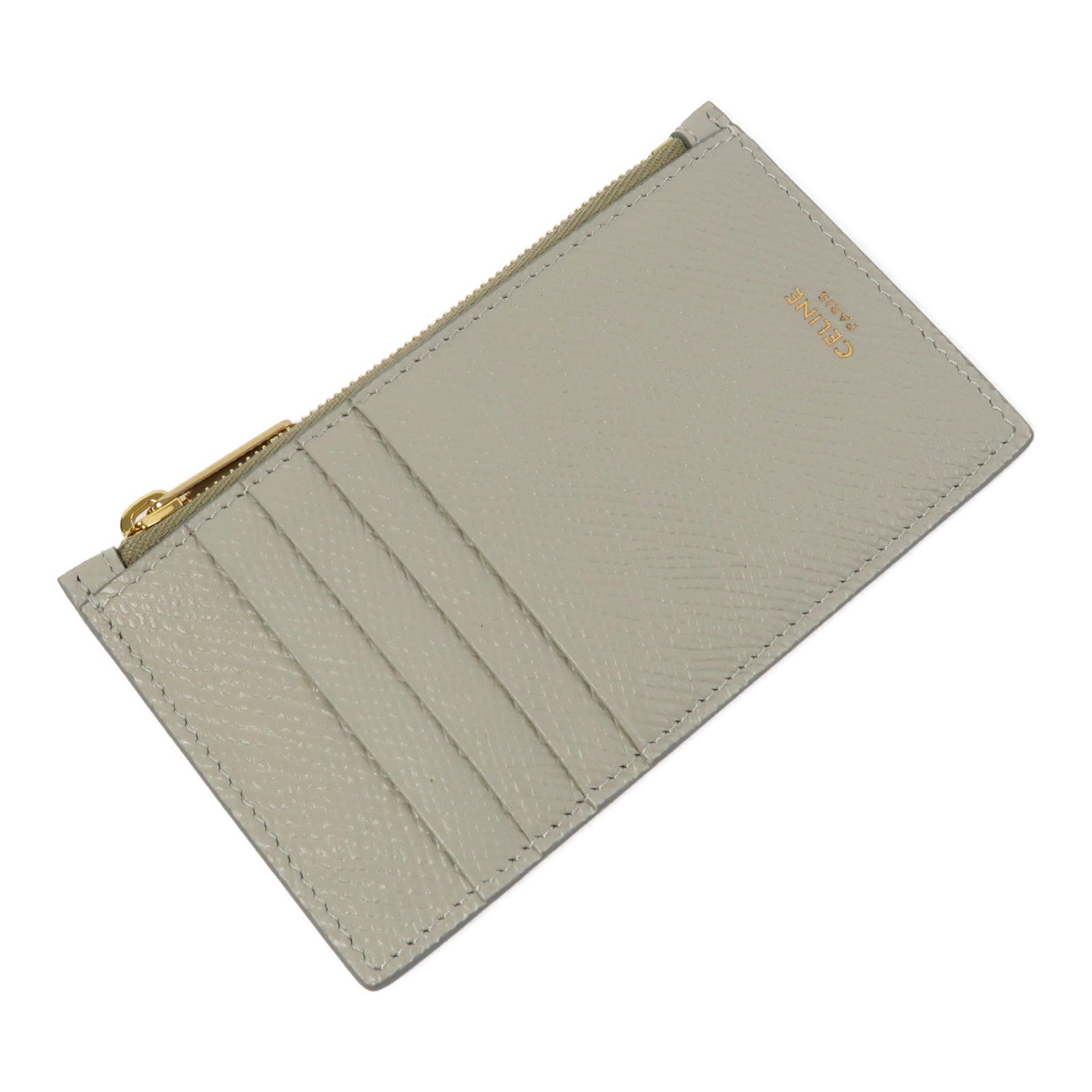 CELINE 牛皮皮革Card Case金扣卡片套淺綠色