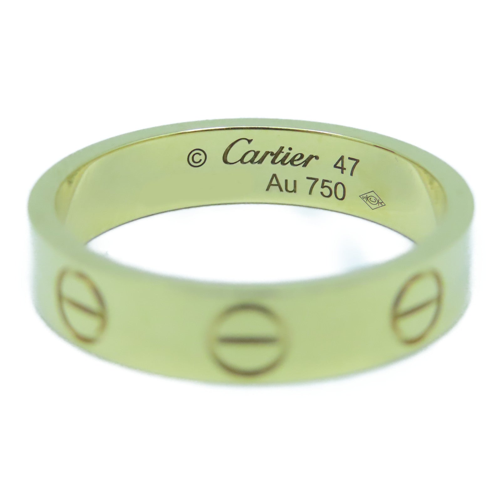 CARTIER 18K黃金Mini Love Ring戒指US#4/Cartier#47