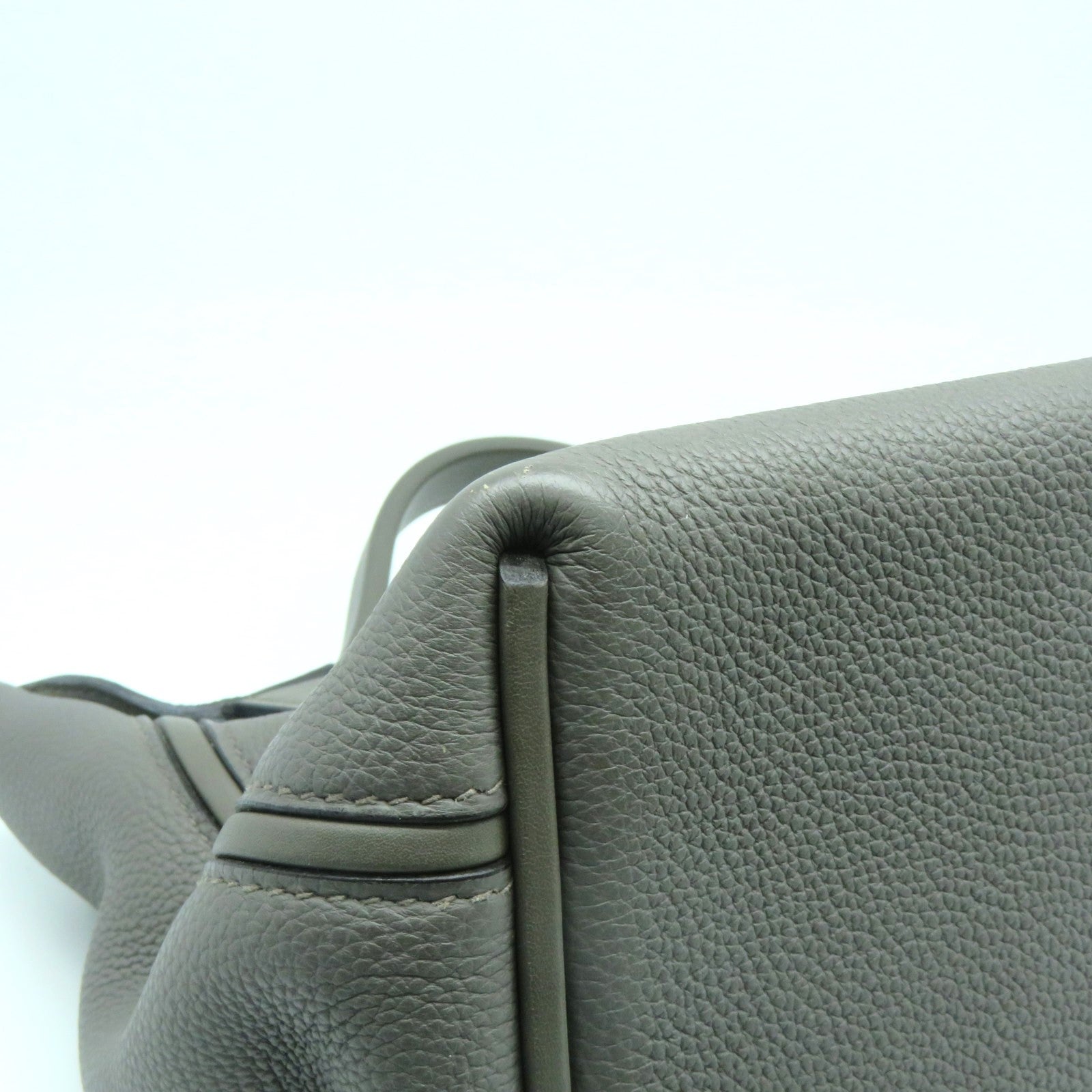 HERMES Clemence皮革24/24 29CM金扣手挽肩背兩用袋錫灰色