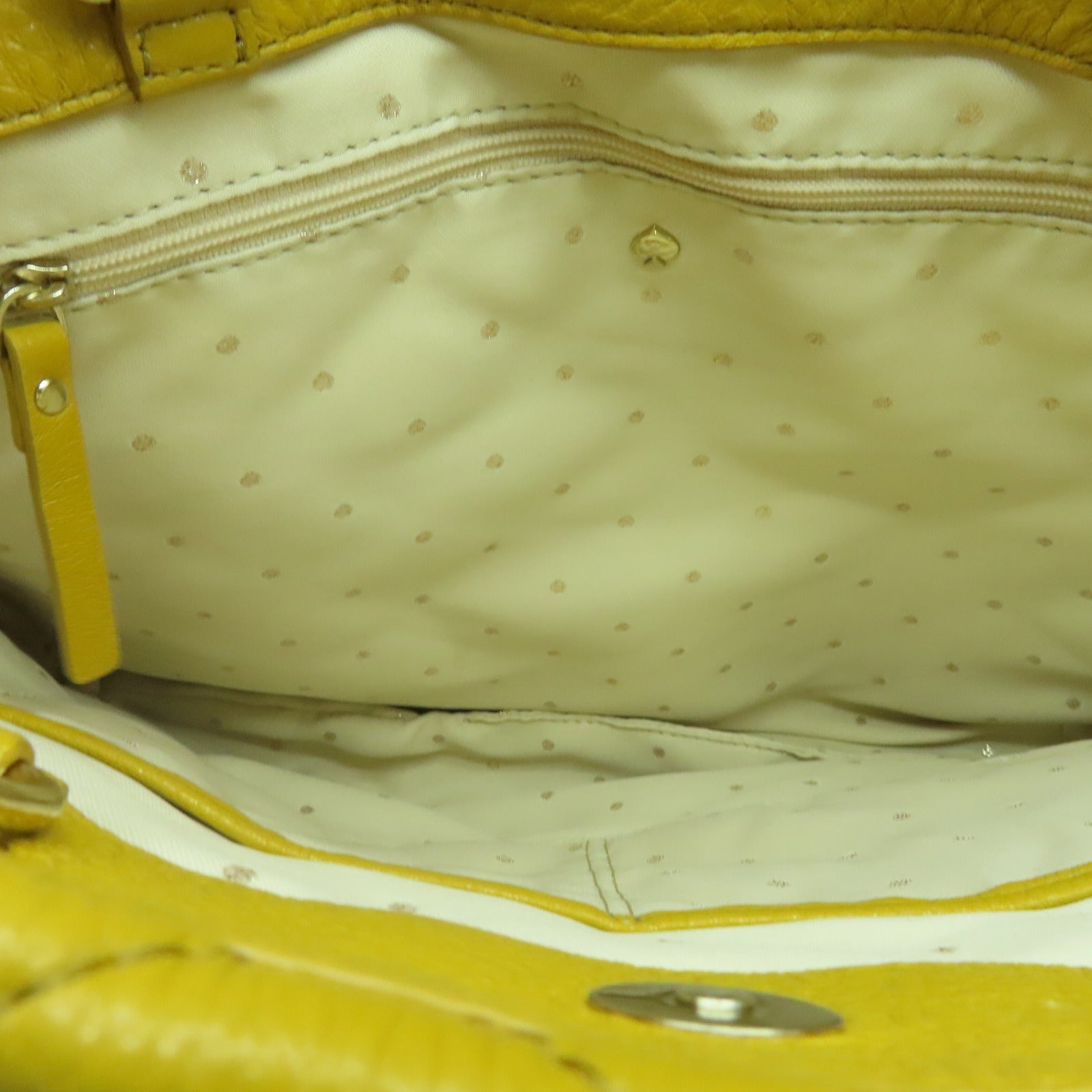 Kate Spade 牛皮皮革Shoulder Bag銀扣鏈帶肩背袋黃色