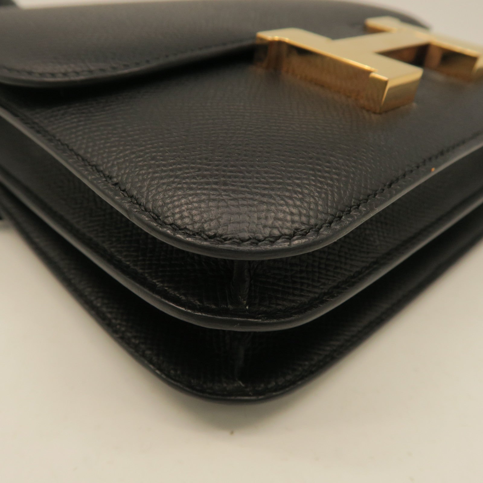 HERMES Constance Mini 2 way Shoulder Gold Buckle Shoulder Bag Black
