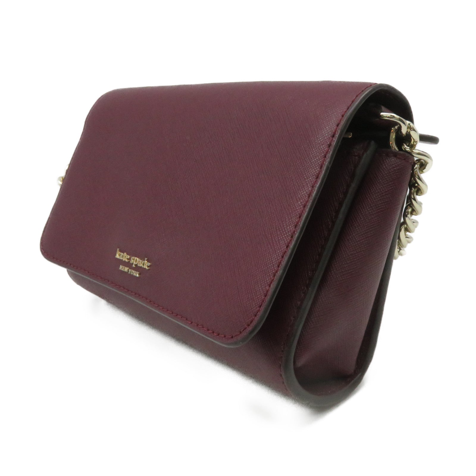 Kate Spade Leather Shoulder Bag Burgundy