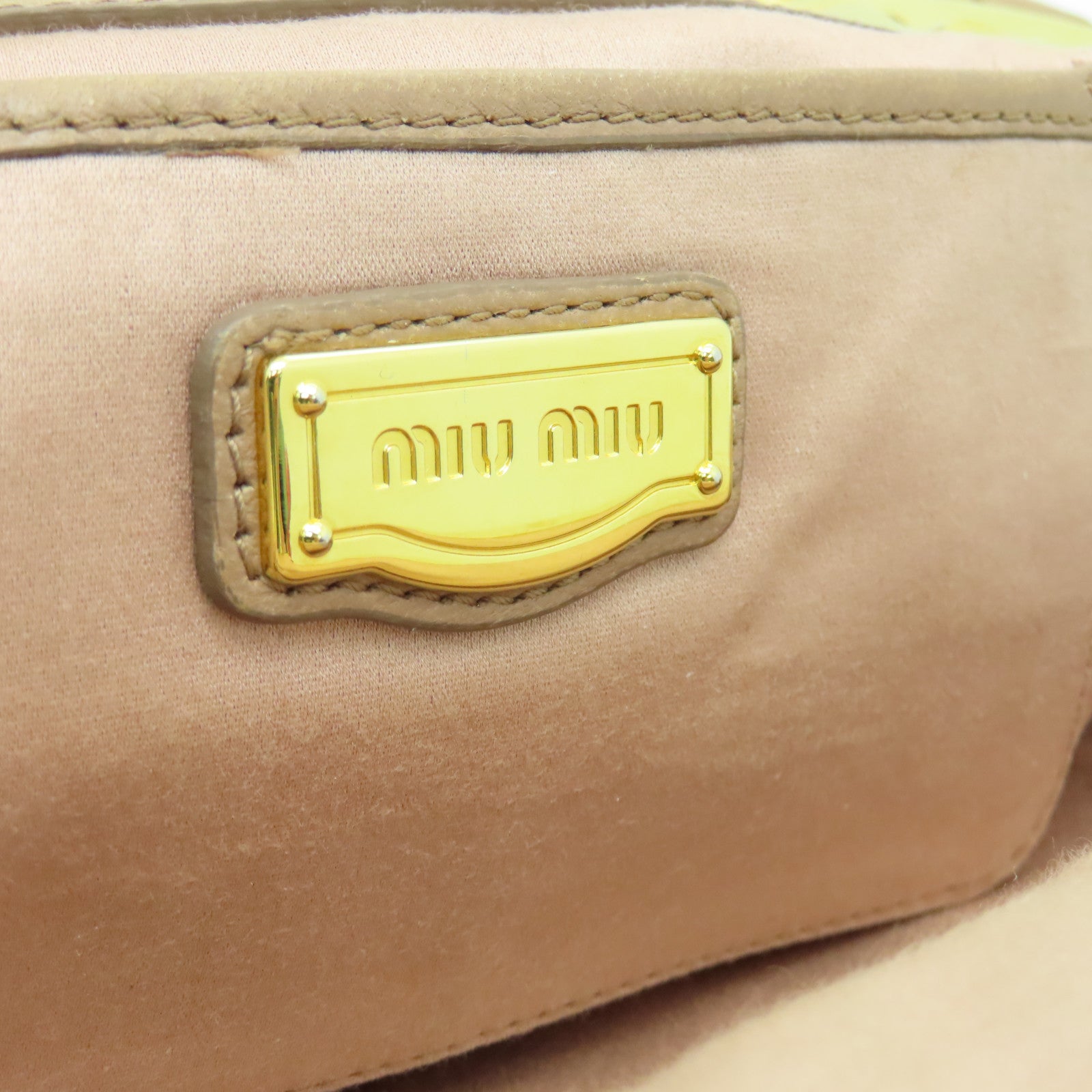 Miu Miu Leather Shoulder Bag Gold Buckle Pink