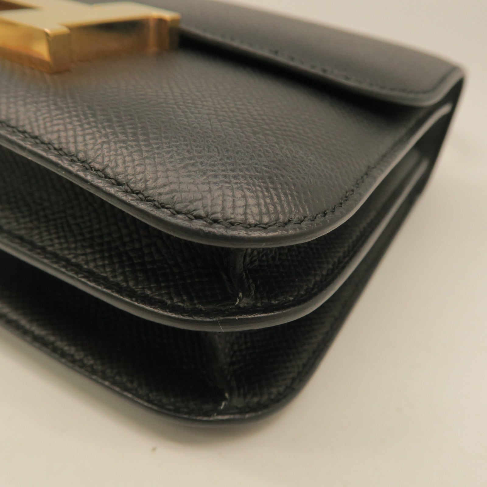 HERMES Constance Mini 2 way Shoulder Gold Buckle Shoulder Bag Black