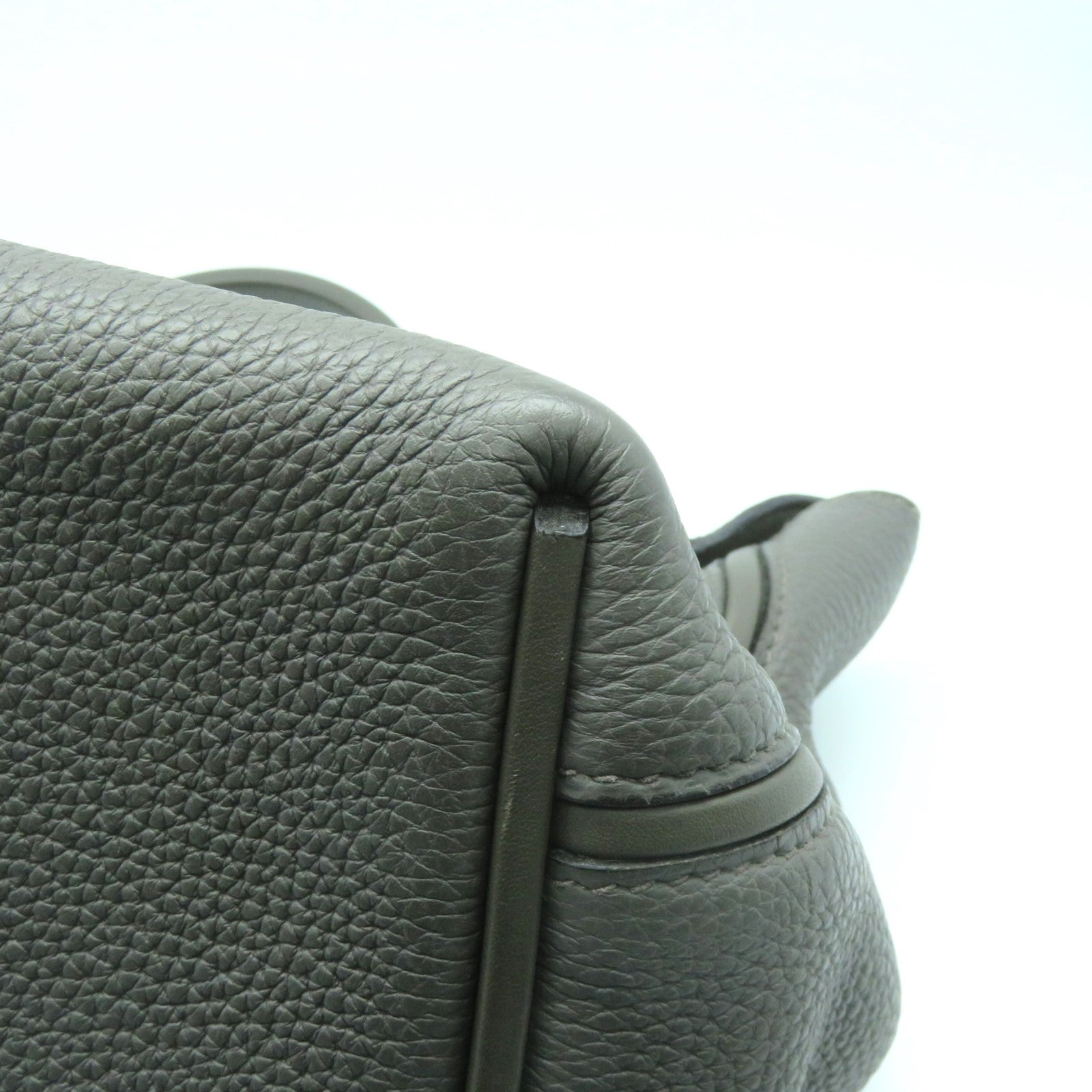 HERMES Clemence皮革24/24 29CM金扣手挽肩背兩用袋錫灰色