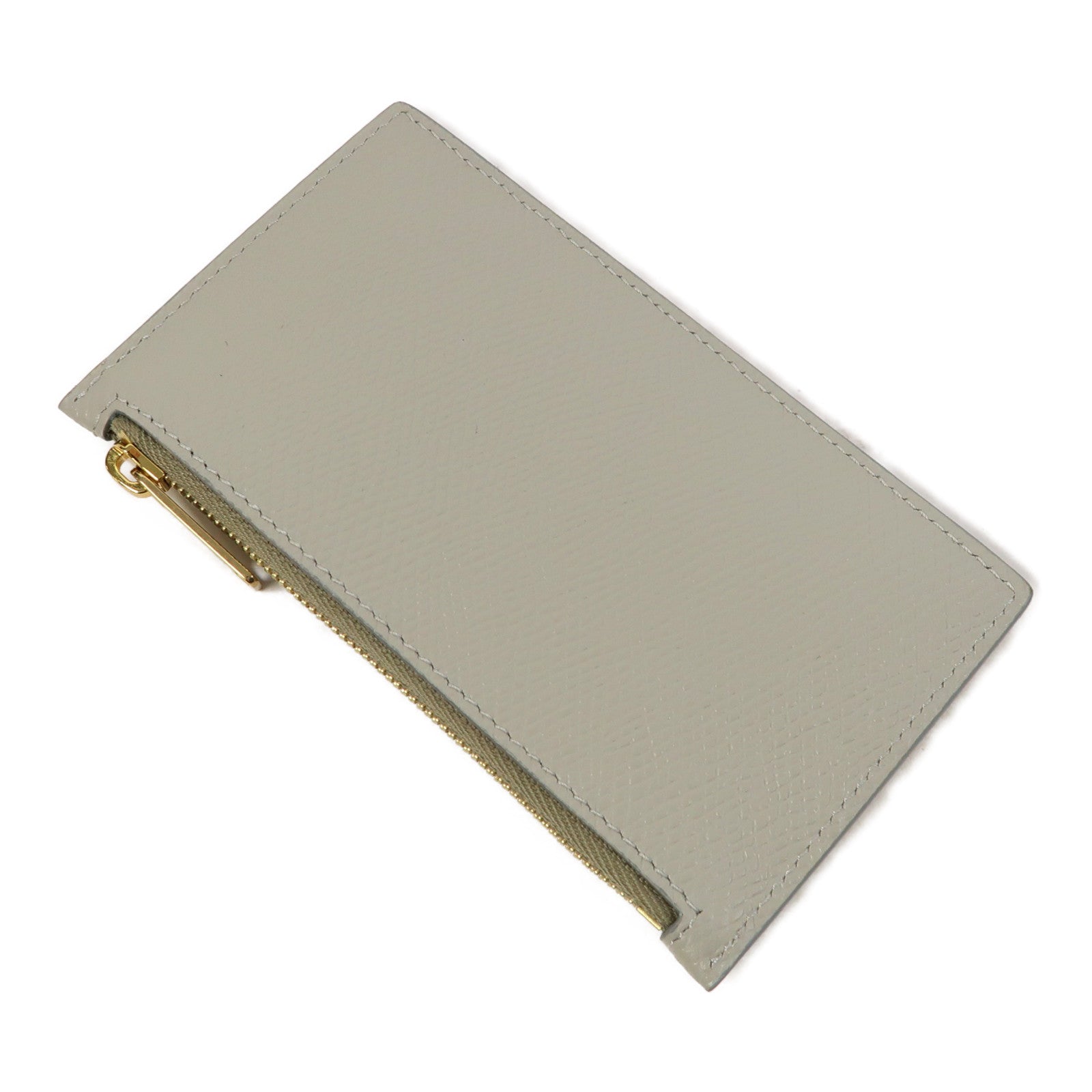 CELINE 牛皮皮革Card Case金扣卡片套淺綠色