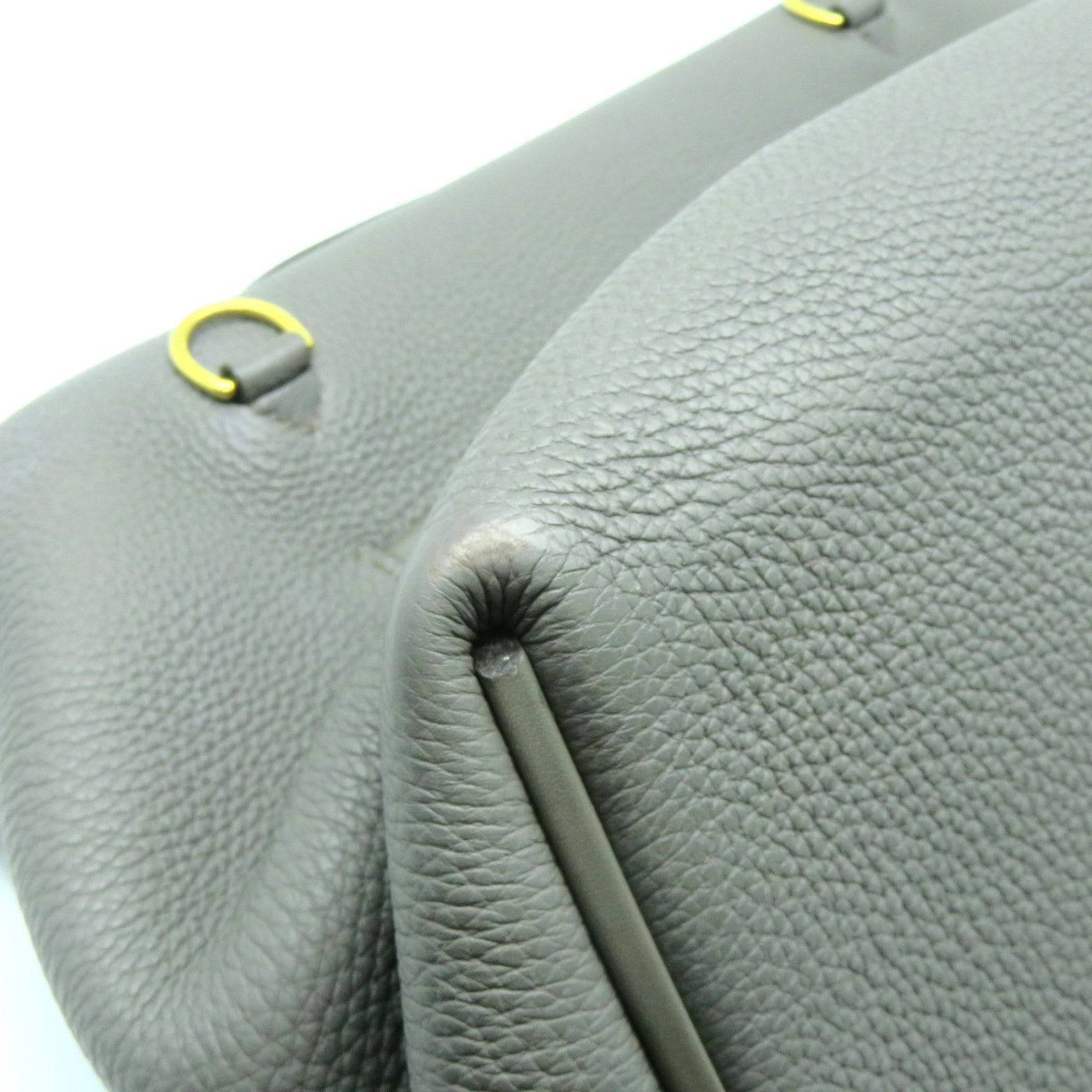 HERMES Clemence皮革24/24 29CM金扣手挽肩背兩用袋錫灰色