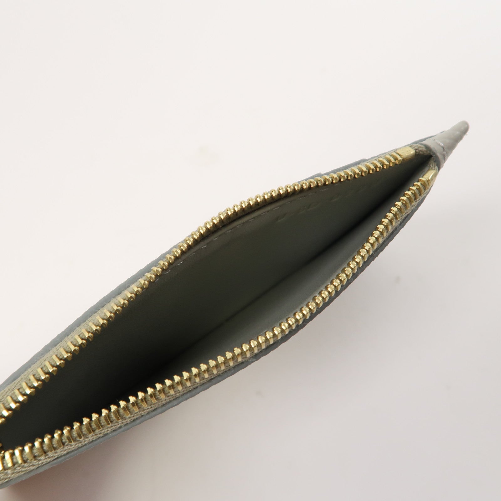 CELINE 牛皮皮革Card Case金扣卡片套淺綠色