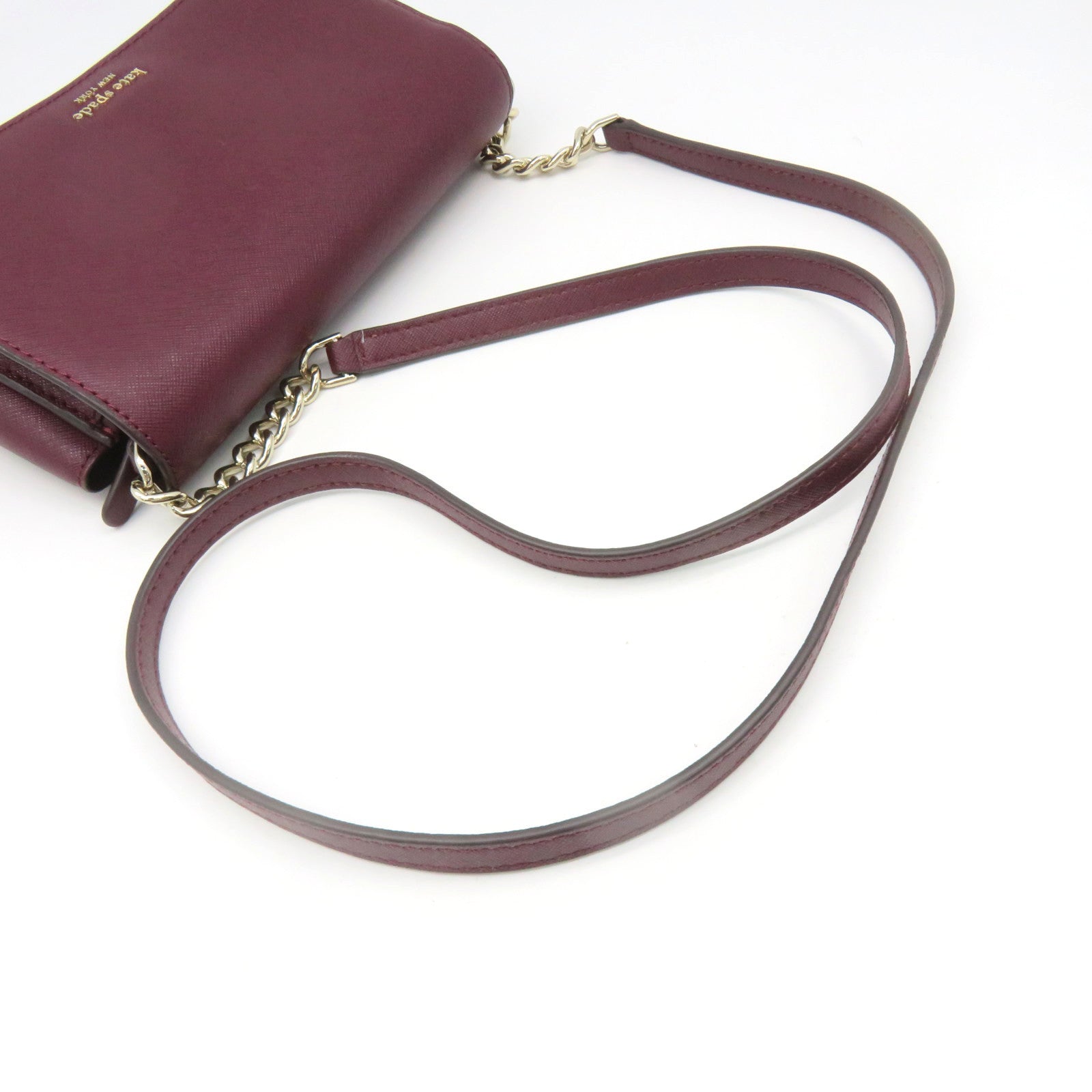 Kate Spade Leather Shoulder Bag Burgundy