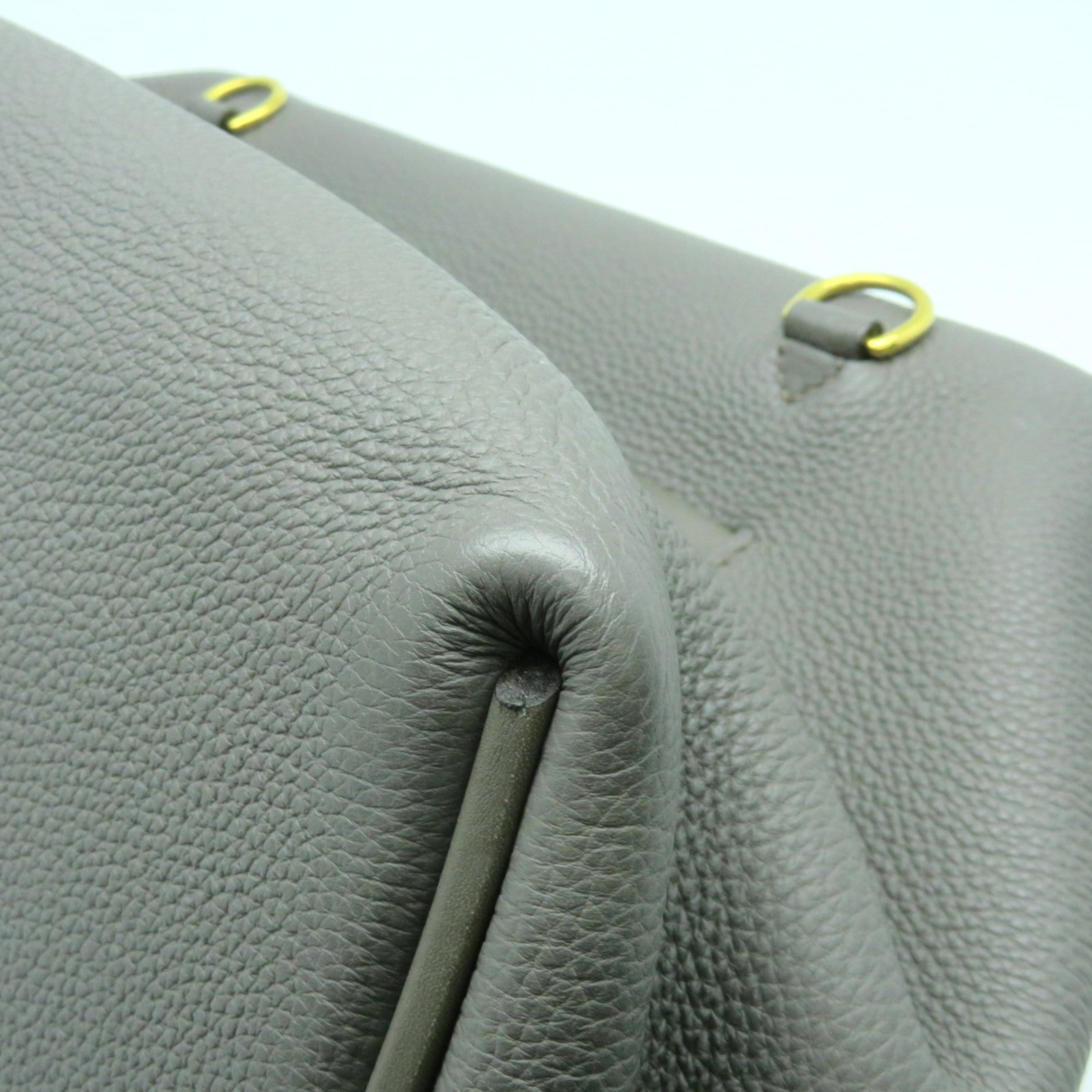 HERMES Clemence皮革24/24 29CM金扣手挽肩背兩用袋錫灰色