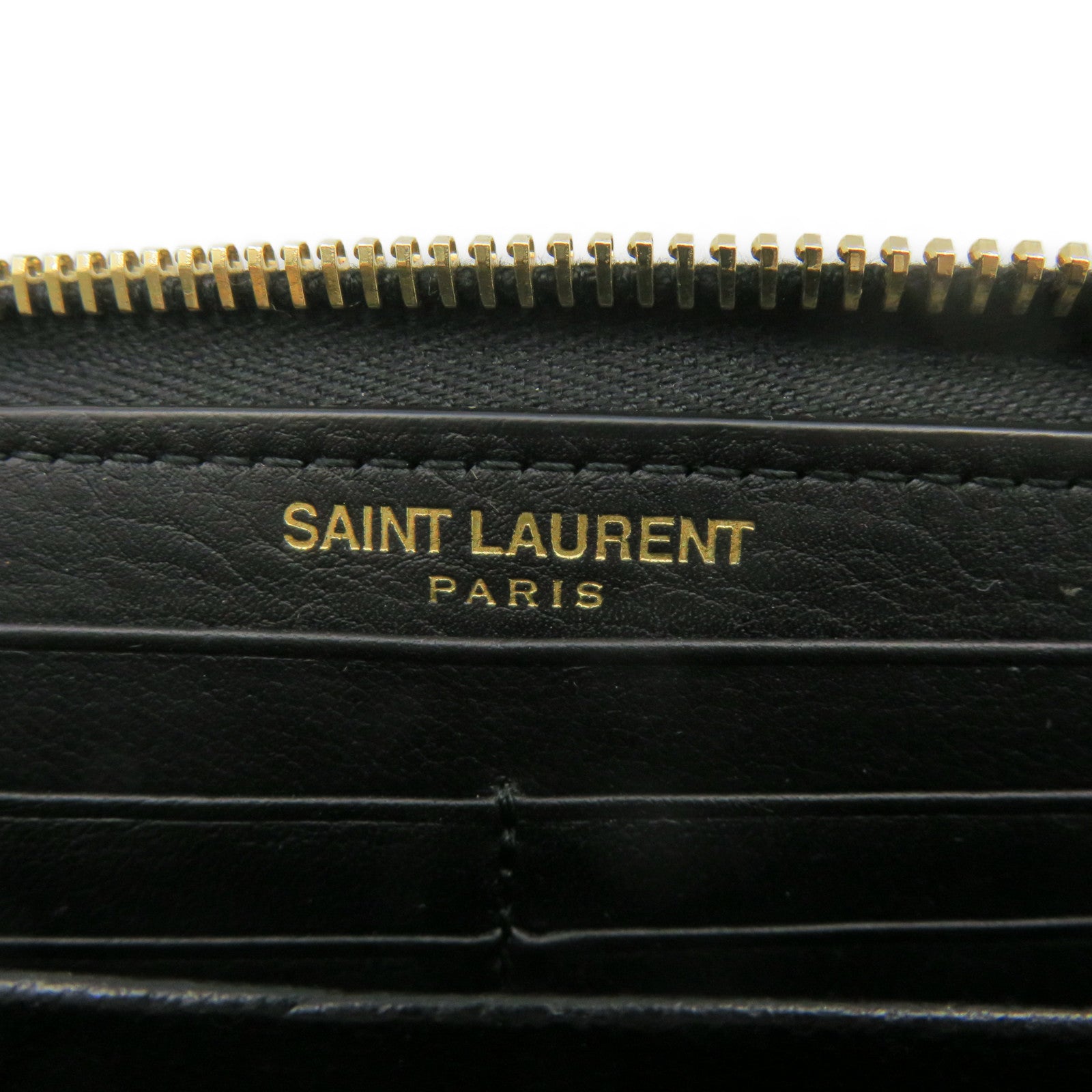 YVES SAINT LAURENT 【激減優惠】牛皮皮革Long Wallet金扣長錢包黑色