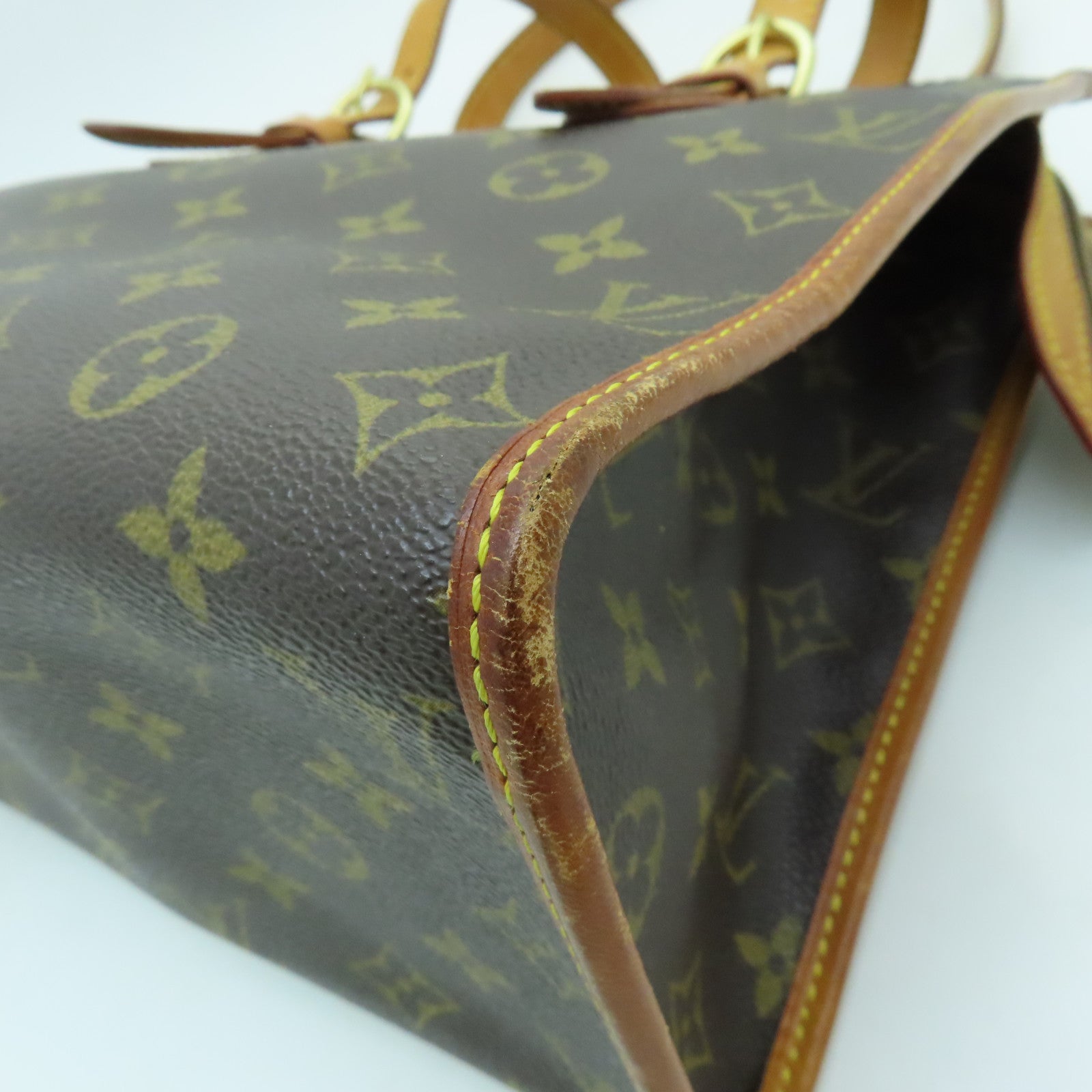 LOUIS VUITTON Monogram Popincourt Haut Gold Buckle Shoulder Bag Brown