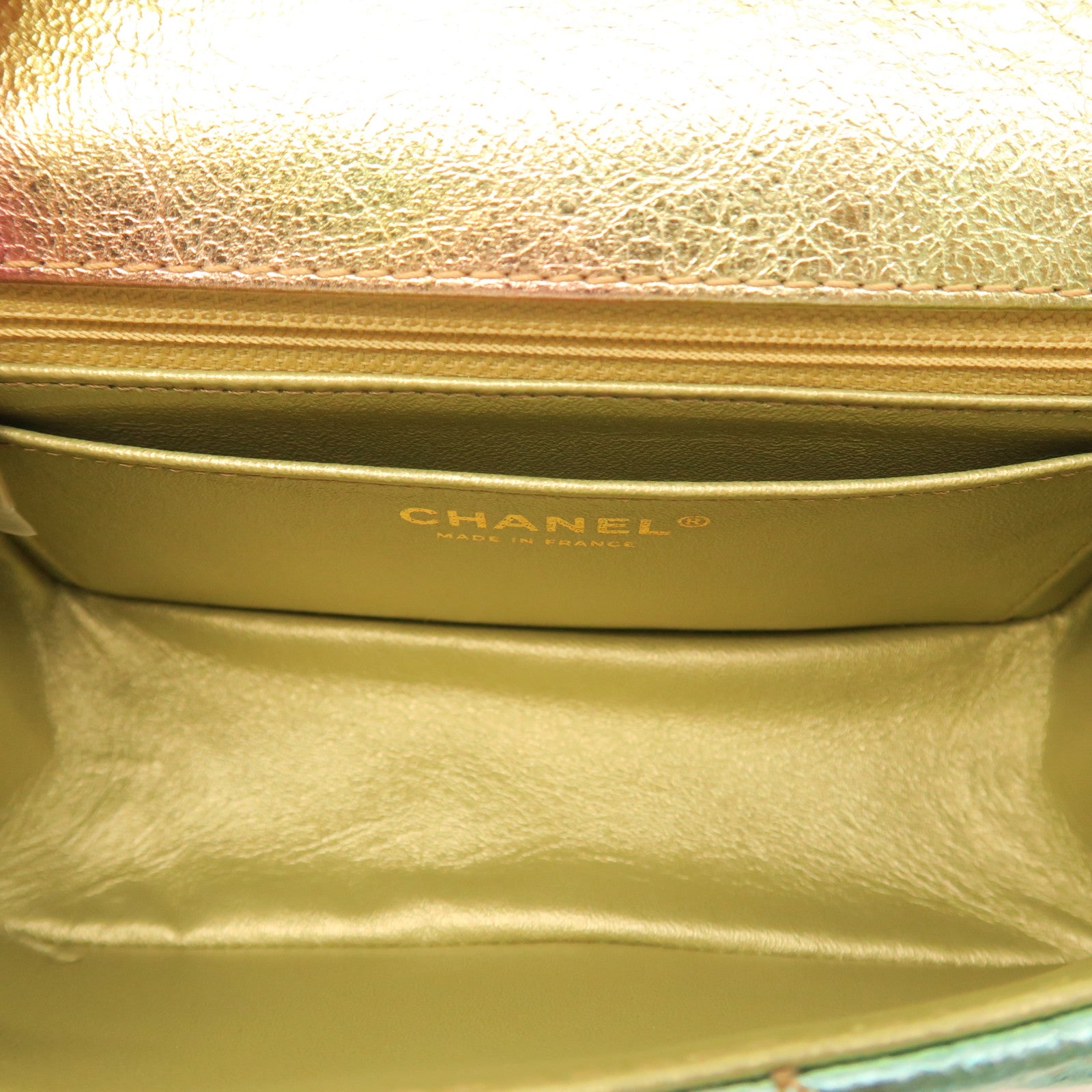 CHANEL Diamond Calfskin Leather 2.55 Mini Gold Buckle Chain Shoulder Bag Pink/Multicolor