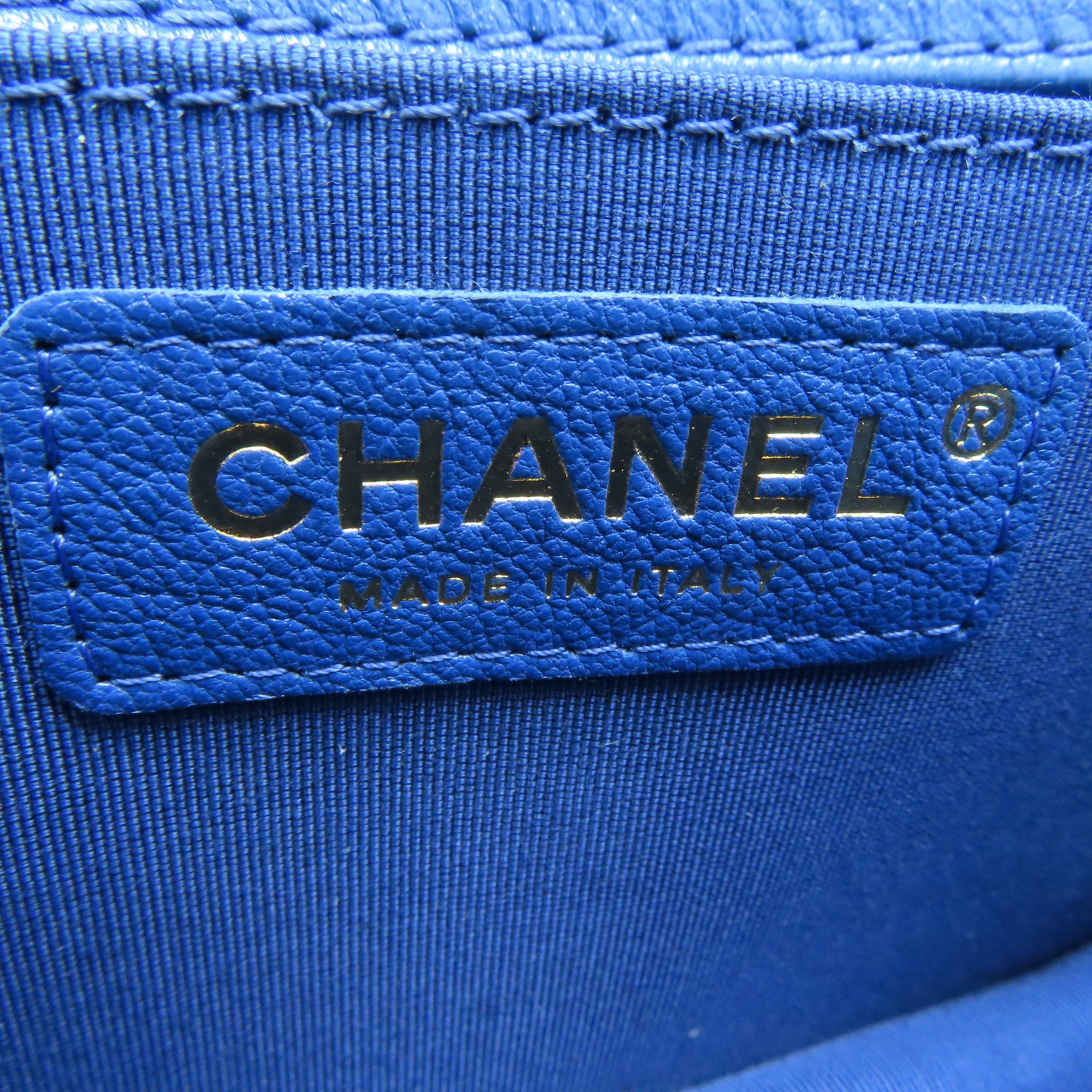 CHANEL rhombic cowhide leather Chain Shoulder gold buckle chain shoulder bag blue