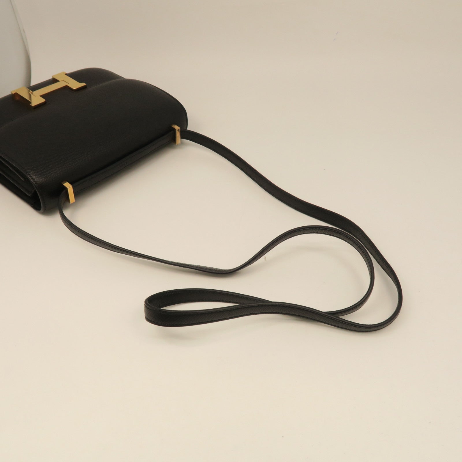 HERMES Constance Mini 2 way Shoulder Gold Buckle Shoulder Bag Black