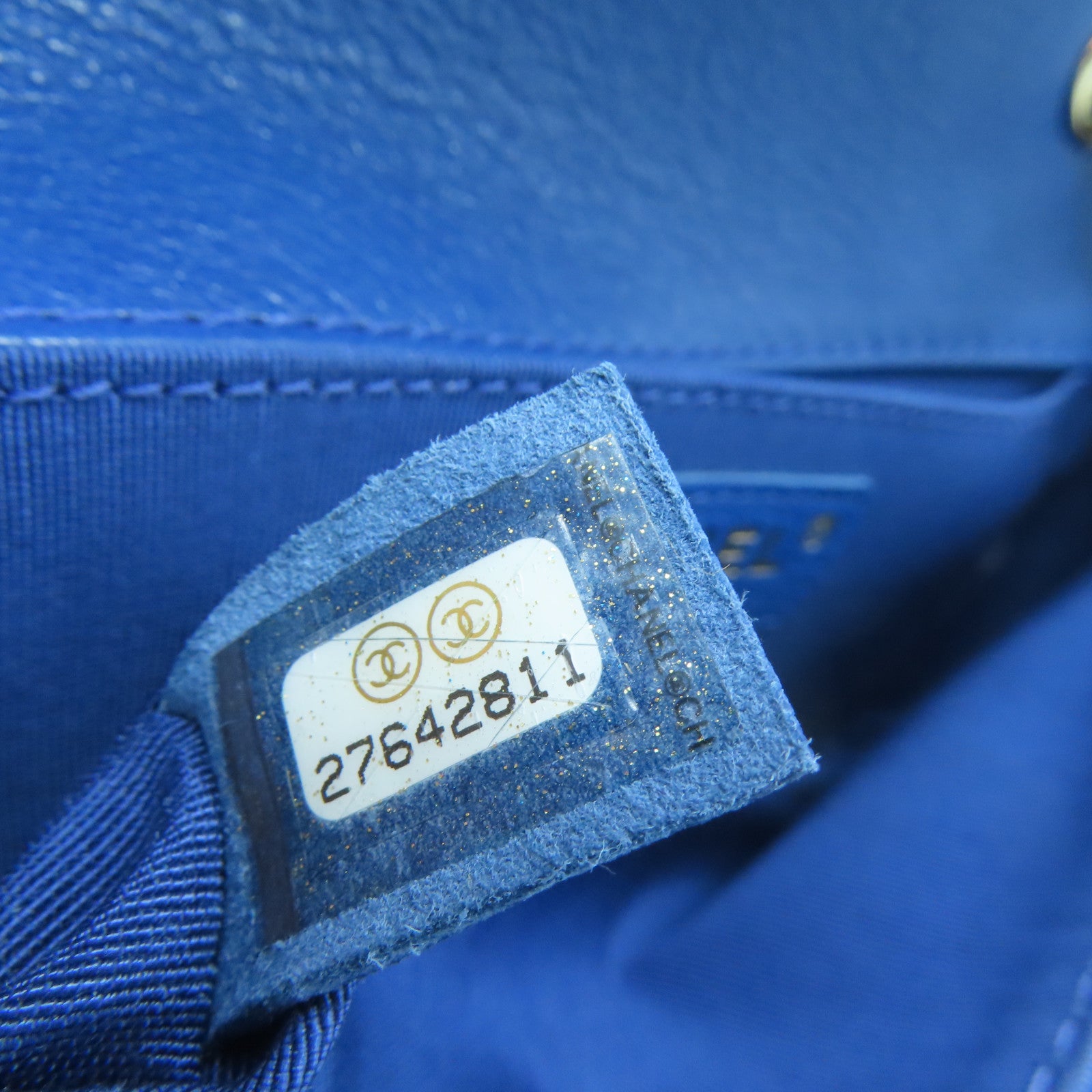 CHANEL rhombic cowhide leather Chain Shoulder gold buckle chain shoulder bag blue