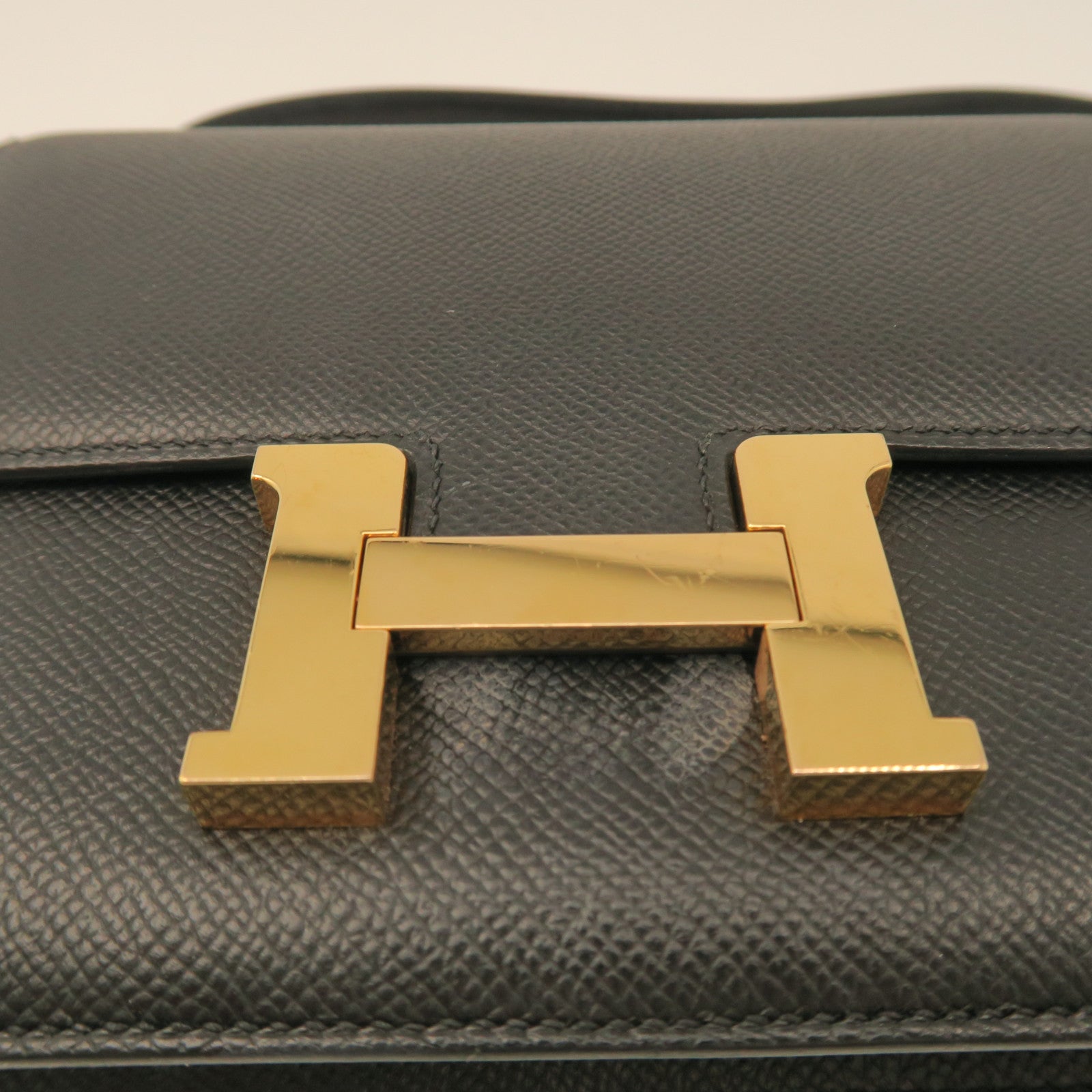 HERMES Constance Mini 2 way Shoulder Gold Buckle Shoulder Bag Black