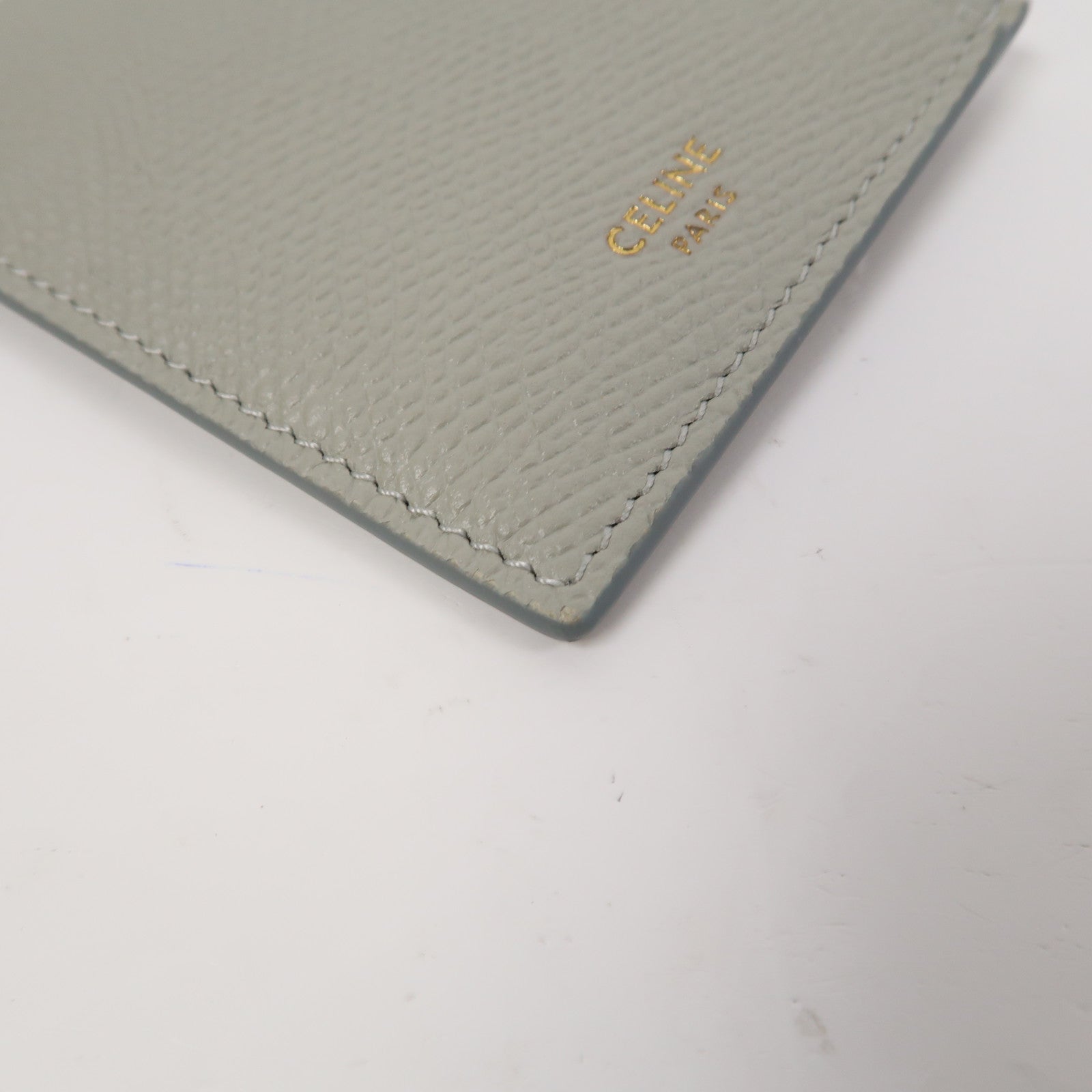 CELINE 牛皮皮革Card Case金扣卡片套淺綠色