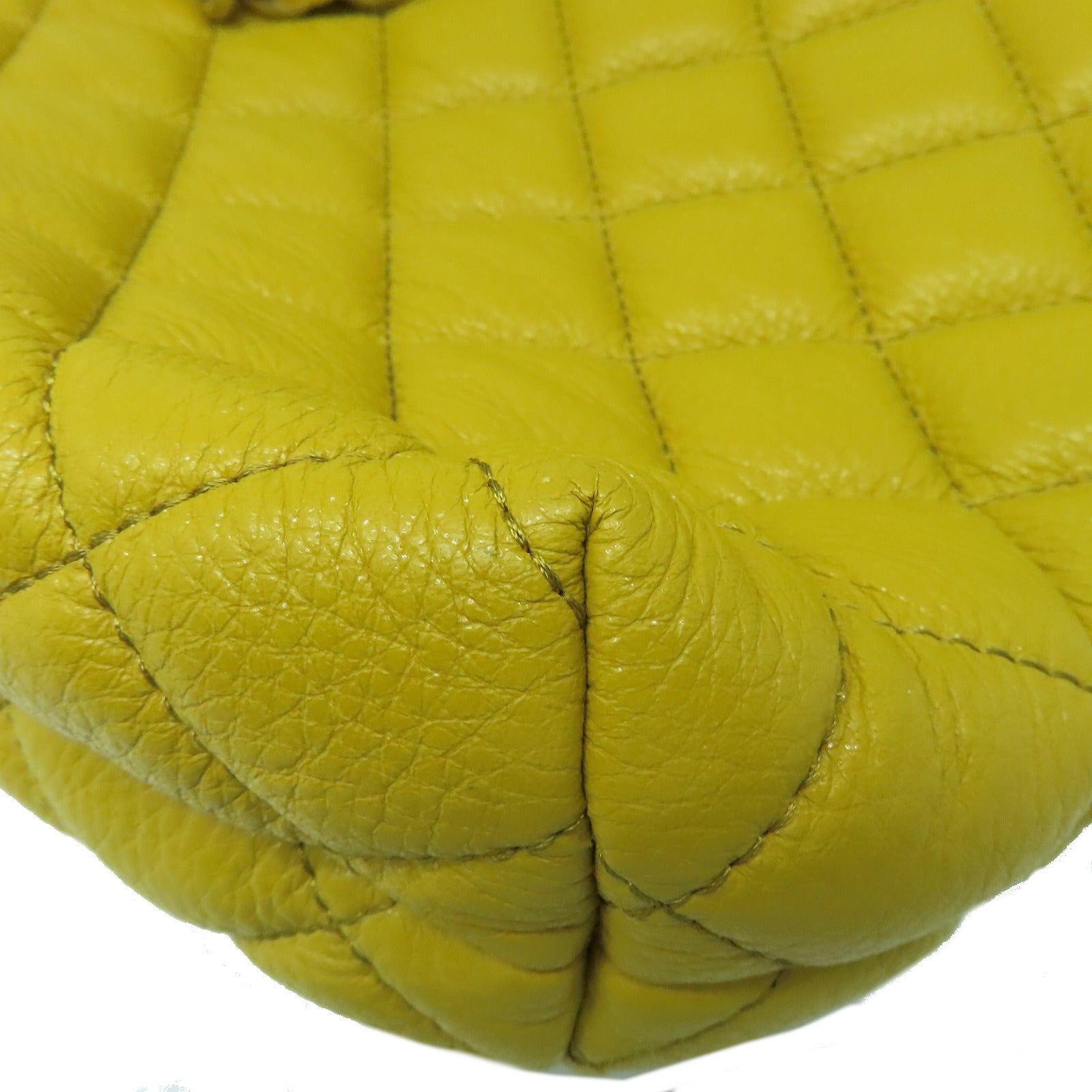Kate Spade 牛皮皮革Shoulder Bag銀扣鏈帶肩背袋黃色