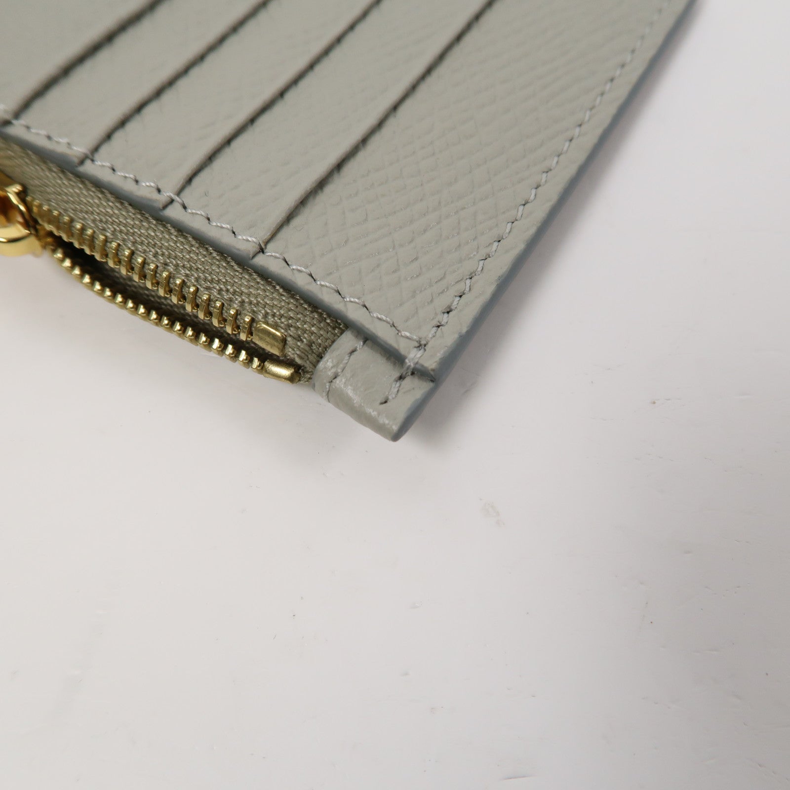 CELINE 牛皮皮革Card Case金扣卡片套淺綠色