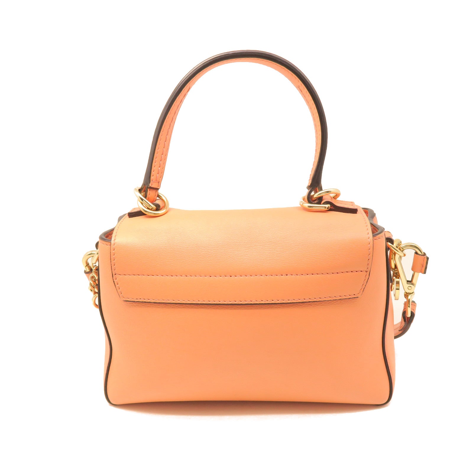Chloe cowhide leather Faye Day Bag gold buckle handle shoulder bag orange