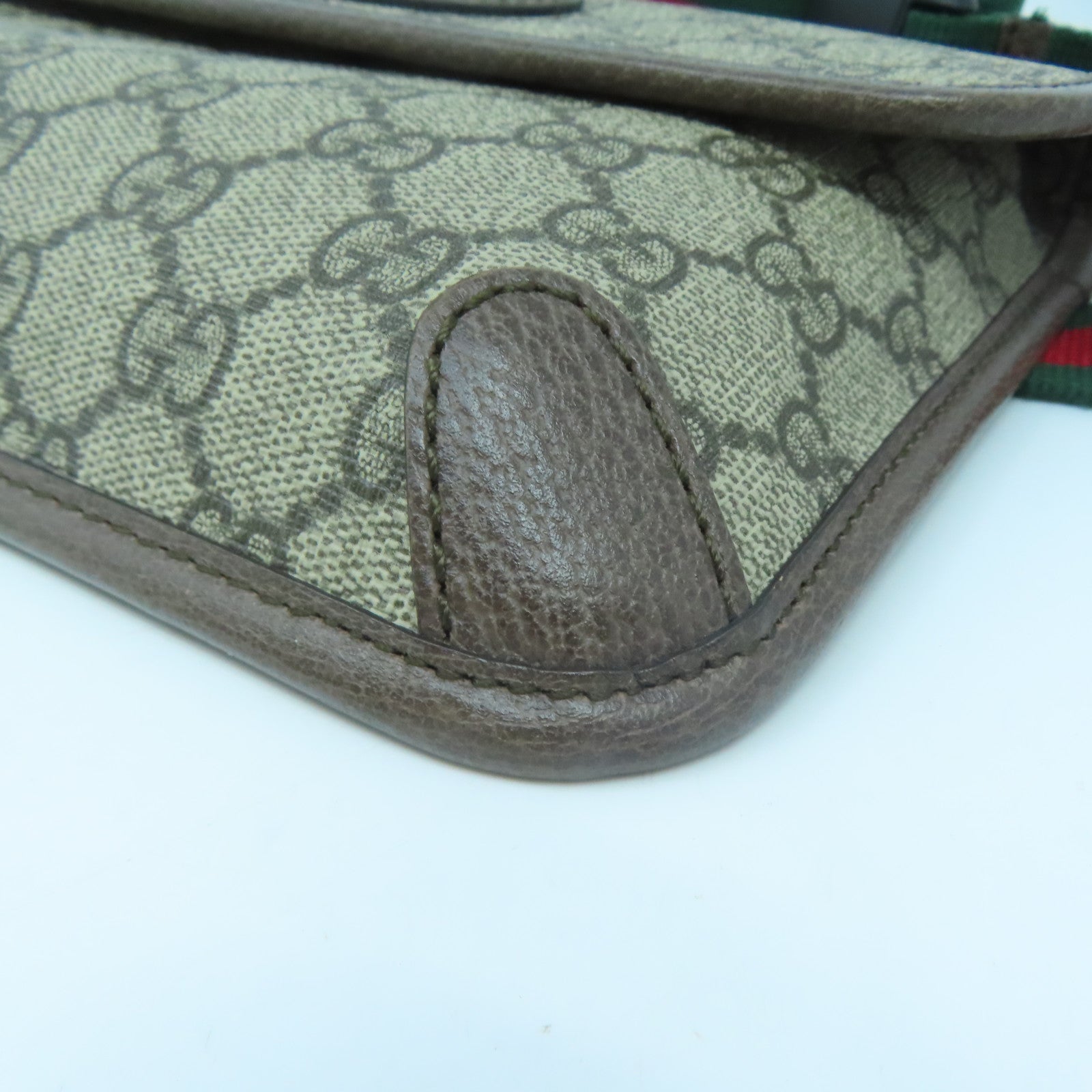 GUCCI 塗層帆布Neo Vintage GG Supreme Waist Bag金扣腰包啡色