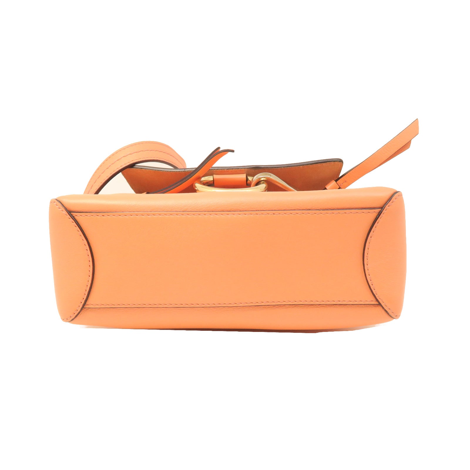 Chloe cowhide leather Faye Day Bag gold buckle handle shoulder bag orange