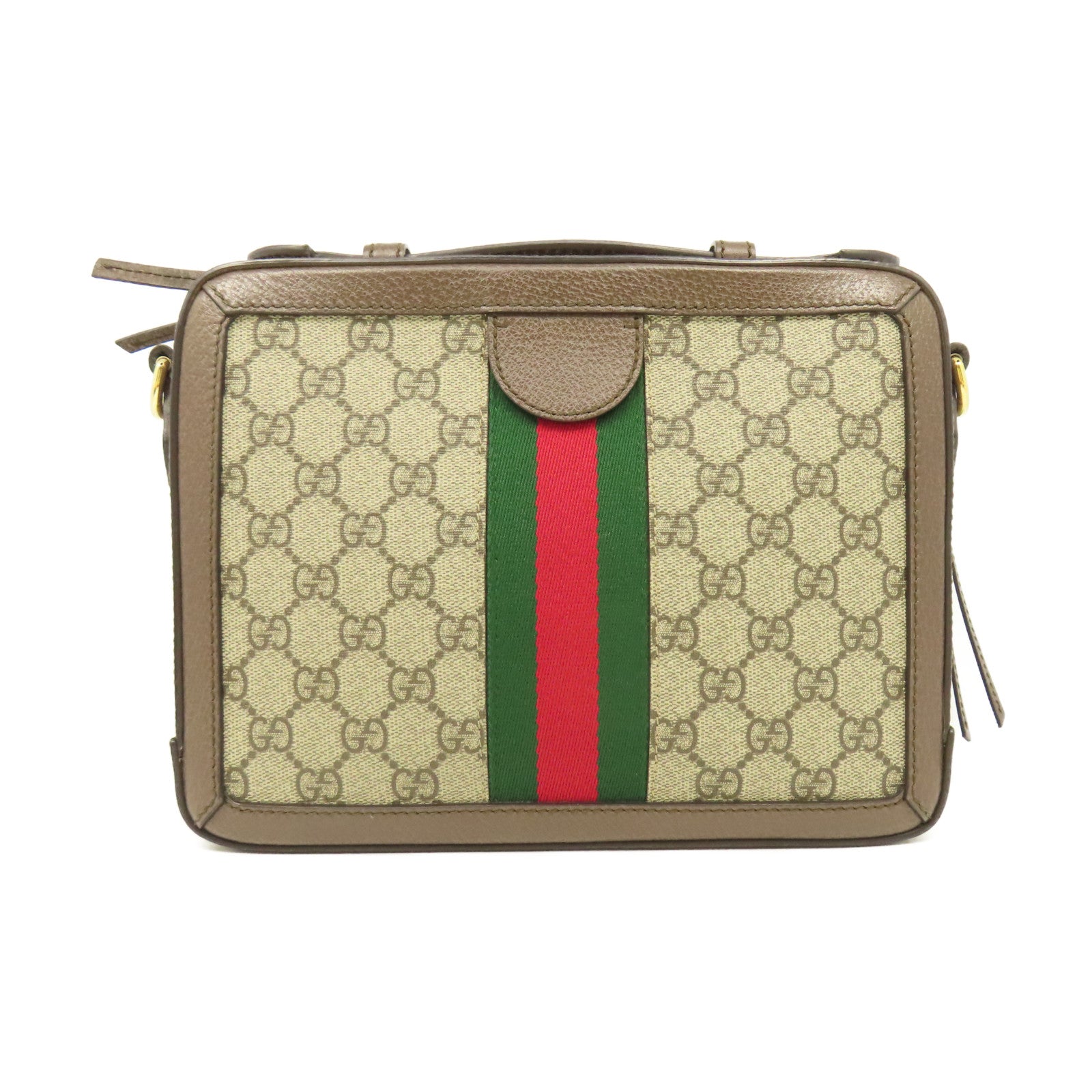 GUCCI 塗層帆布/皮革Ophidia GG金扣手挽肩背兩用袋啡色