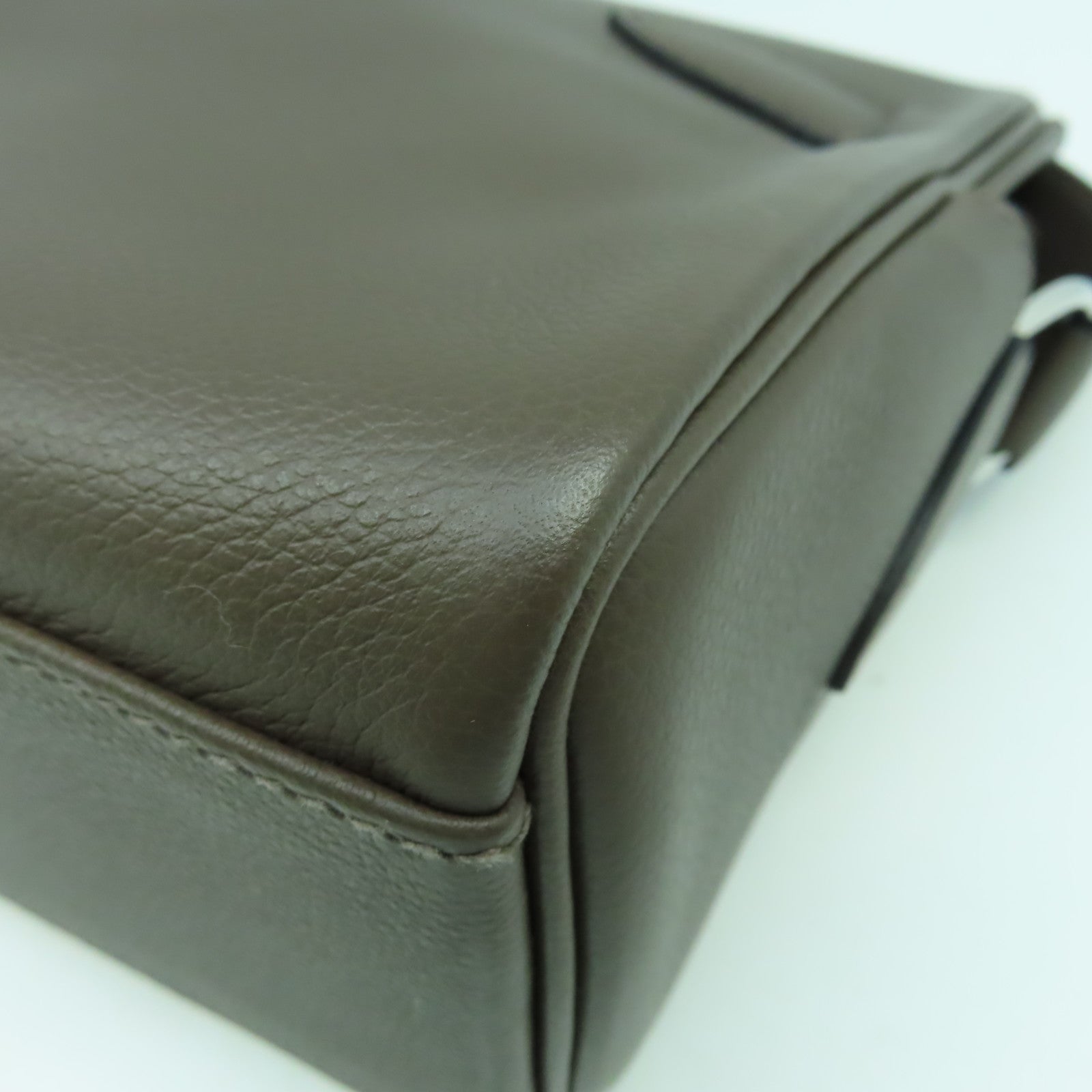 HERMES Evercolor皮革Kelly Messenger PM銀扣肩背袋Ecorce樹皮色