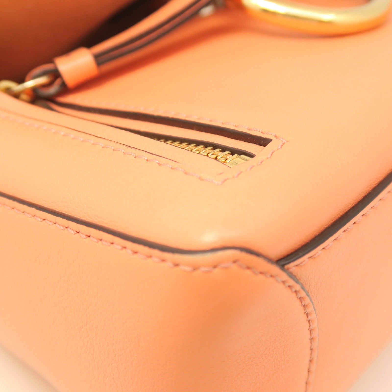Chloe cowhide leather Faye Day Bag gold buckle handle shoulder bag orange