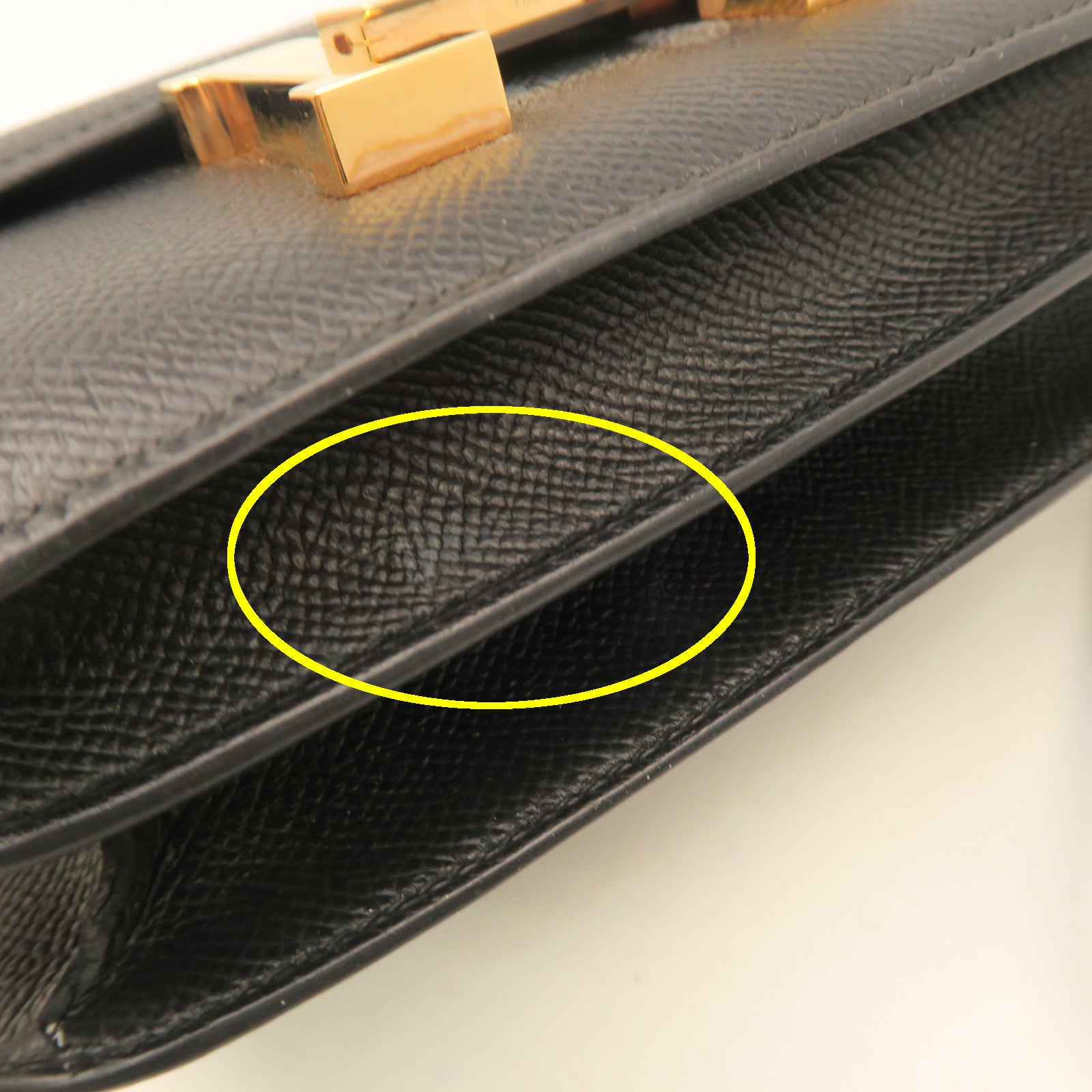 HERMES Constance Mini 2 way Shoulder Gold Buckle Shoulder Bag Black