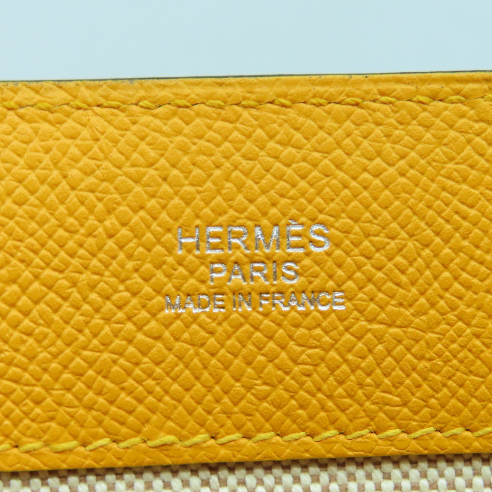 HERMES 【激減優惠】Evercolor皮革/Epsom皮革Maxibox Cabas銀扣手挽袋琥珀黃色/牛至色