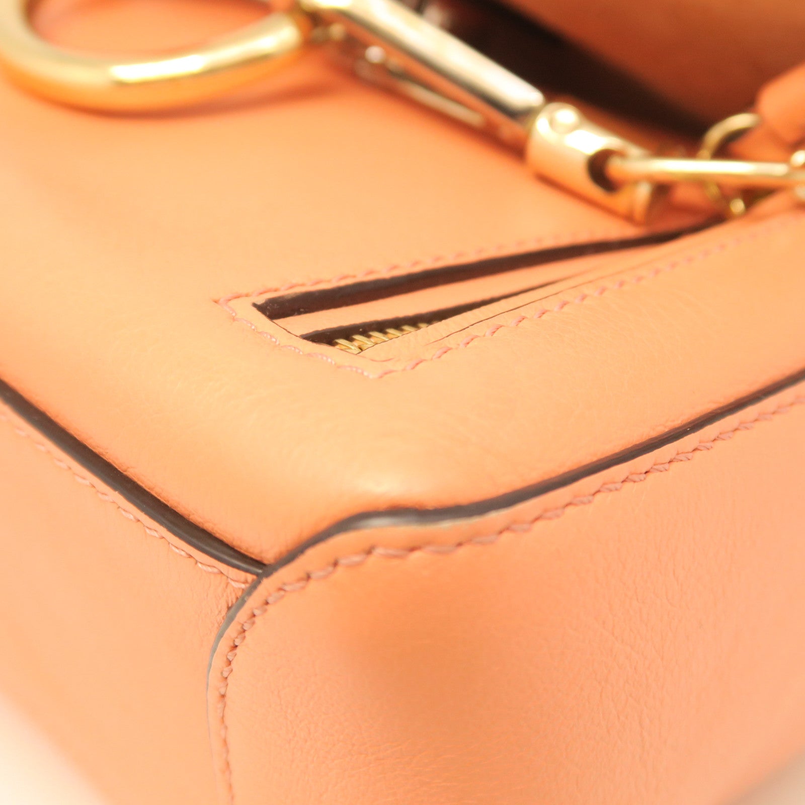 Chloe cowhide leather Faye Day Bag gold buckle handle shoulder bag orange