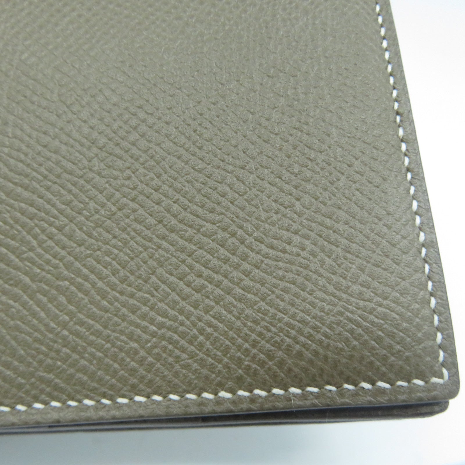 HERMES Epsom皮革Bearn Bi-Fold銀扣長錢包灰色