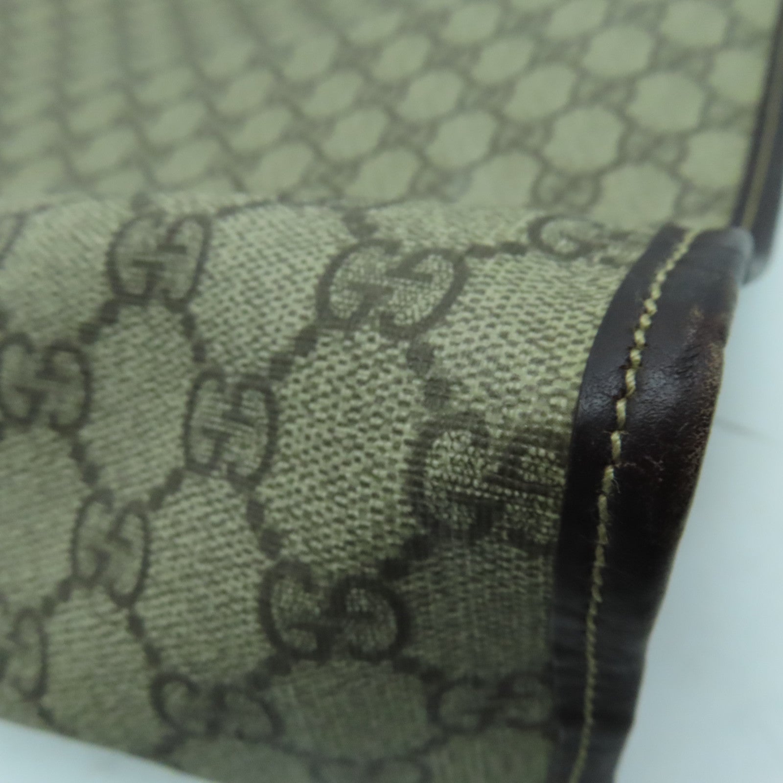 GUCCI 塗層帆布Tote Bag銀扣手挽袋啡色