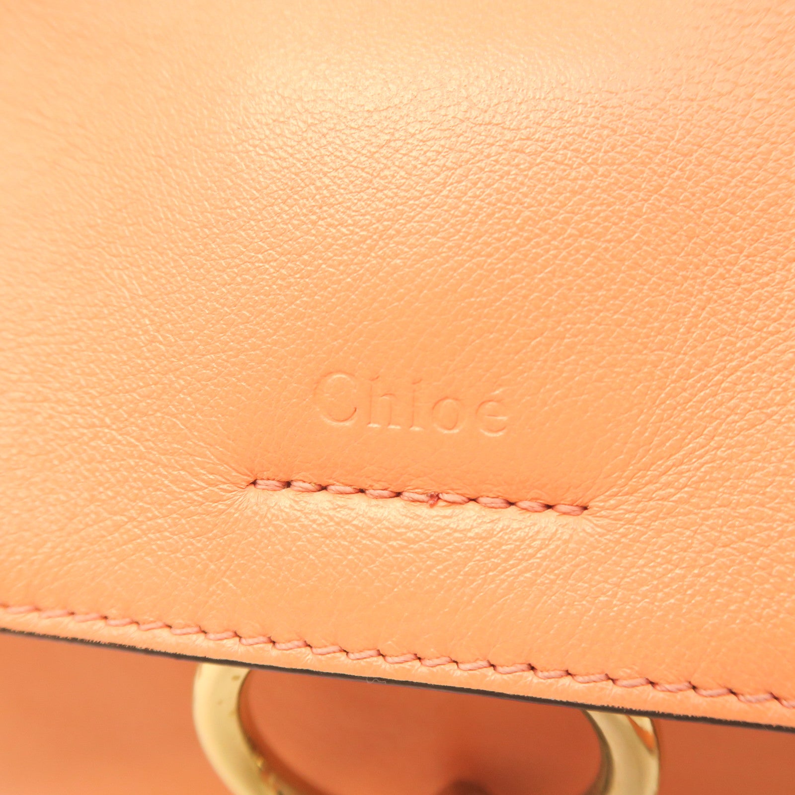 Chloe cowhide leather Faye Day Bag gold buckle handle shoulder bag orange