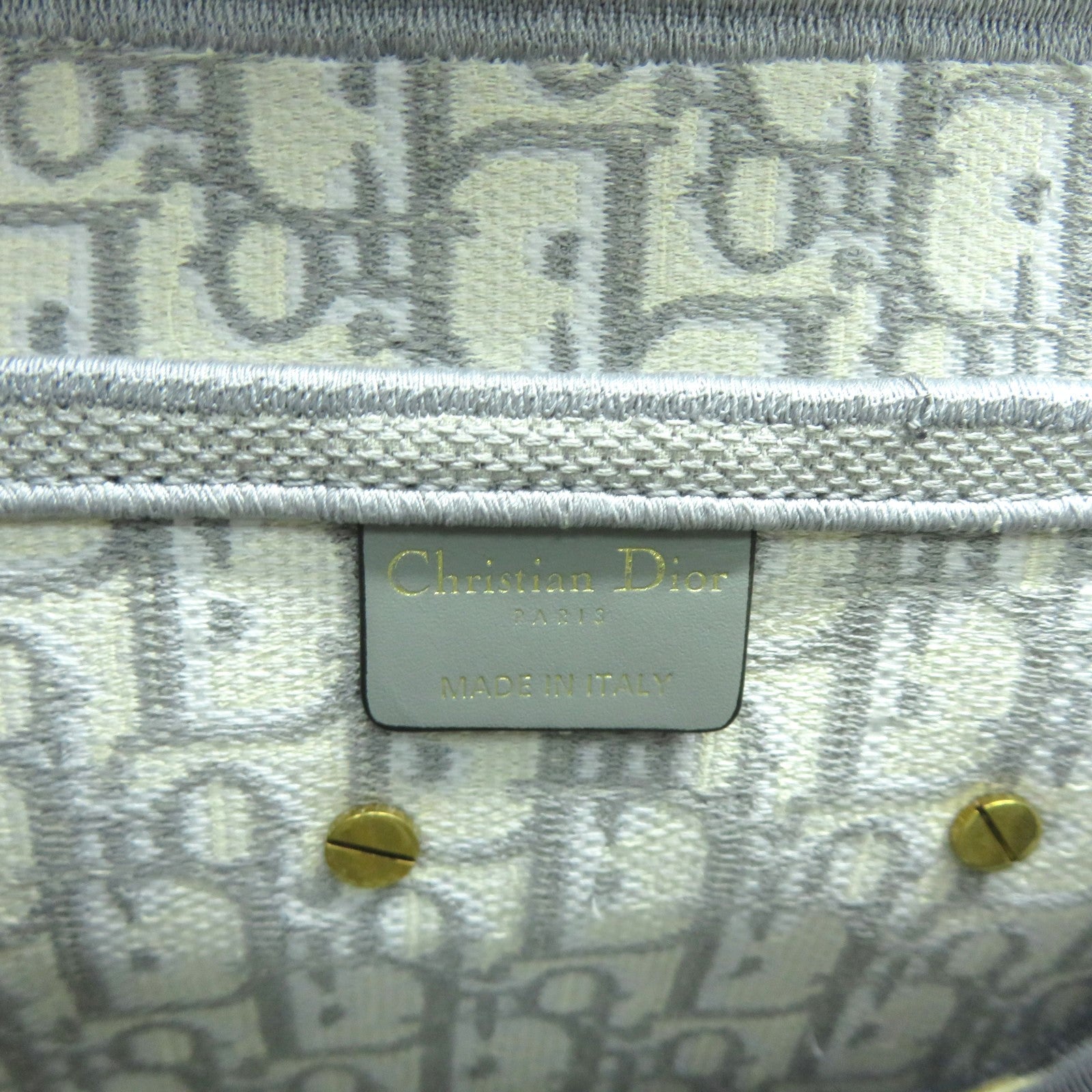 Dior 帆布Saddle M金扣肩背袋白色