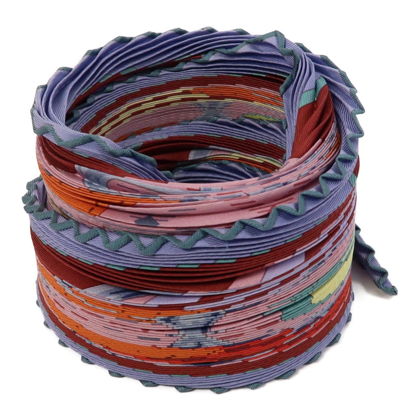 HERMES 絲質Pleated Scarf絲巾粉紅色/橙色/紫色