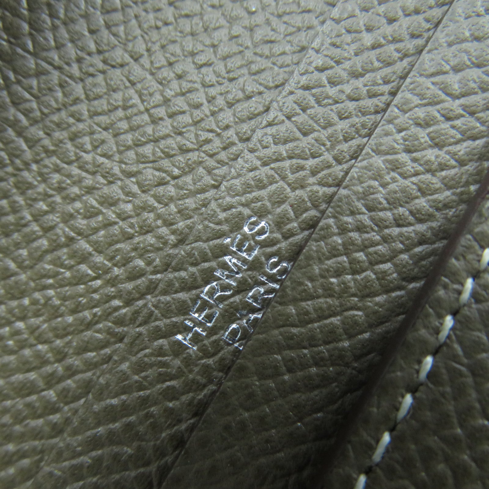 HERMES Epsom皮革Bearn Bi-Fold銀扣長錢包灰色