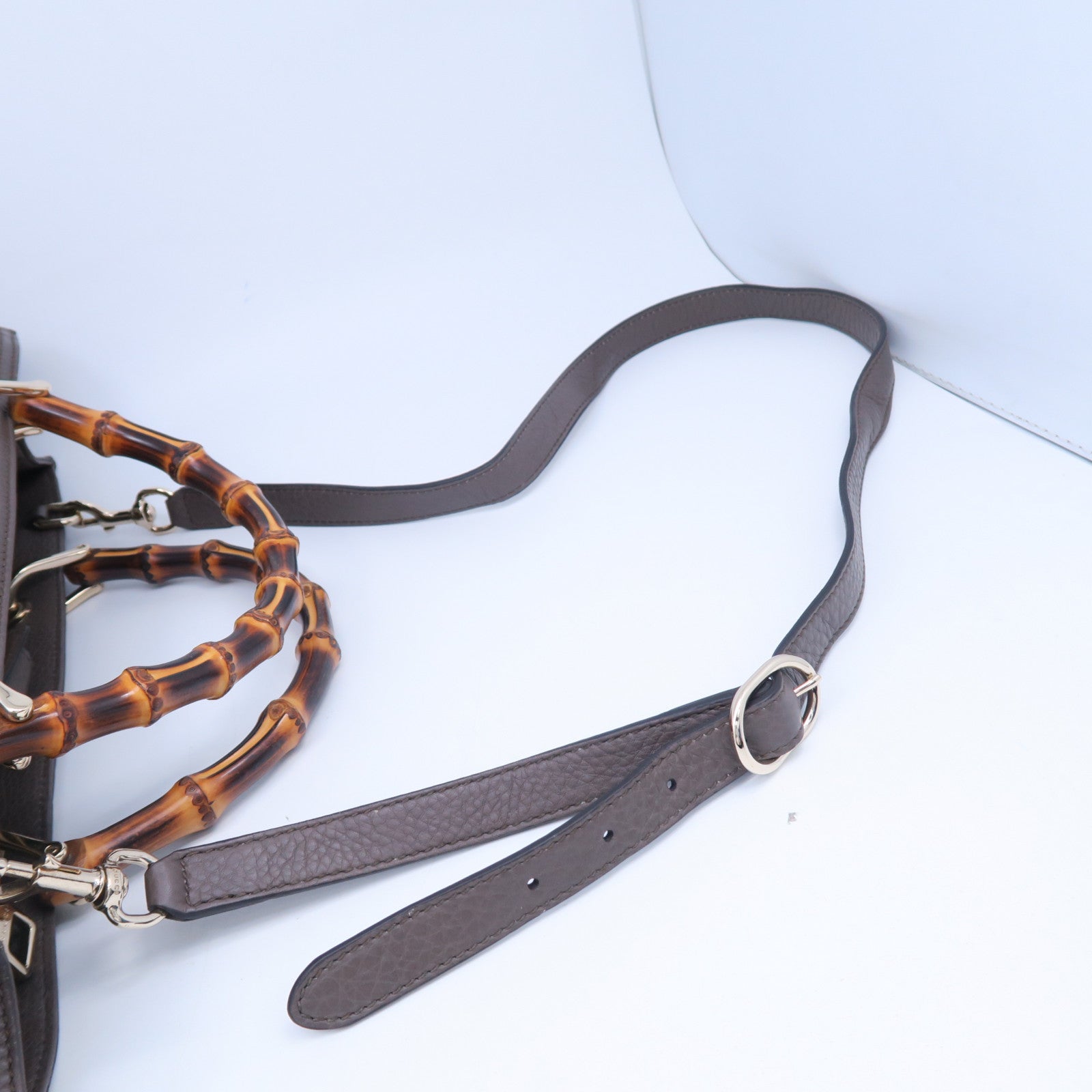 GUCCI 牛皮皮革2 Way Shoulder金扣手挽肩背兩用袋啡色