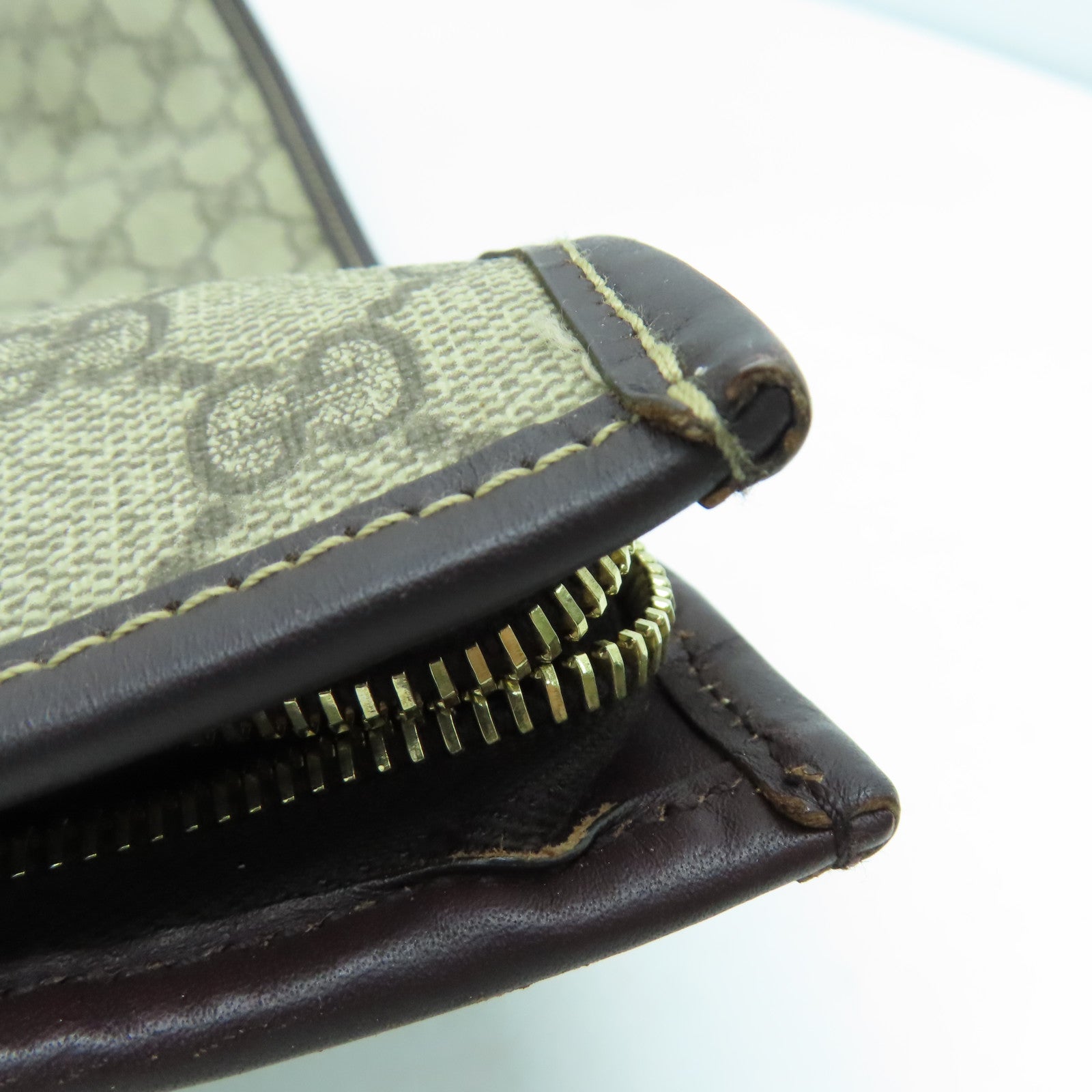 GUCCI 塗層帆布Tote Bag銀扣手挽袋啡色