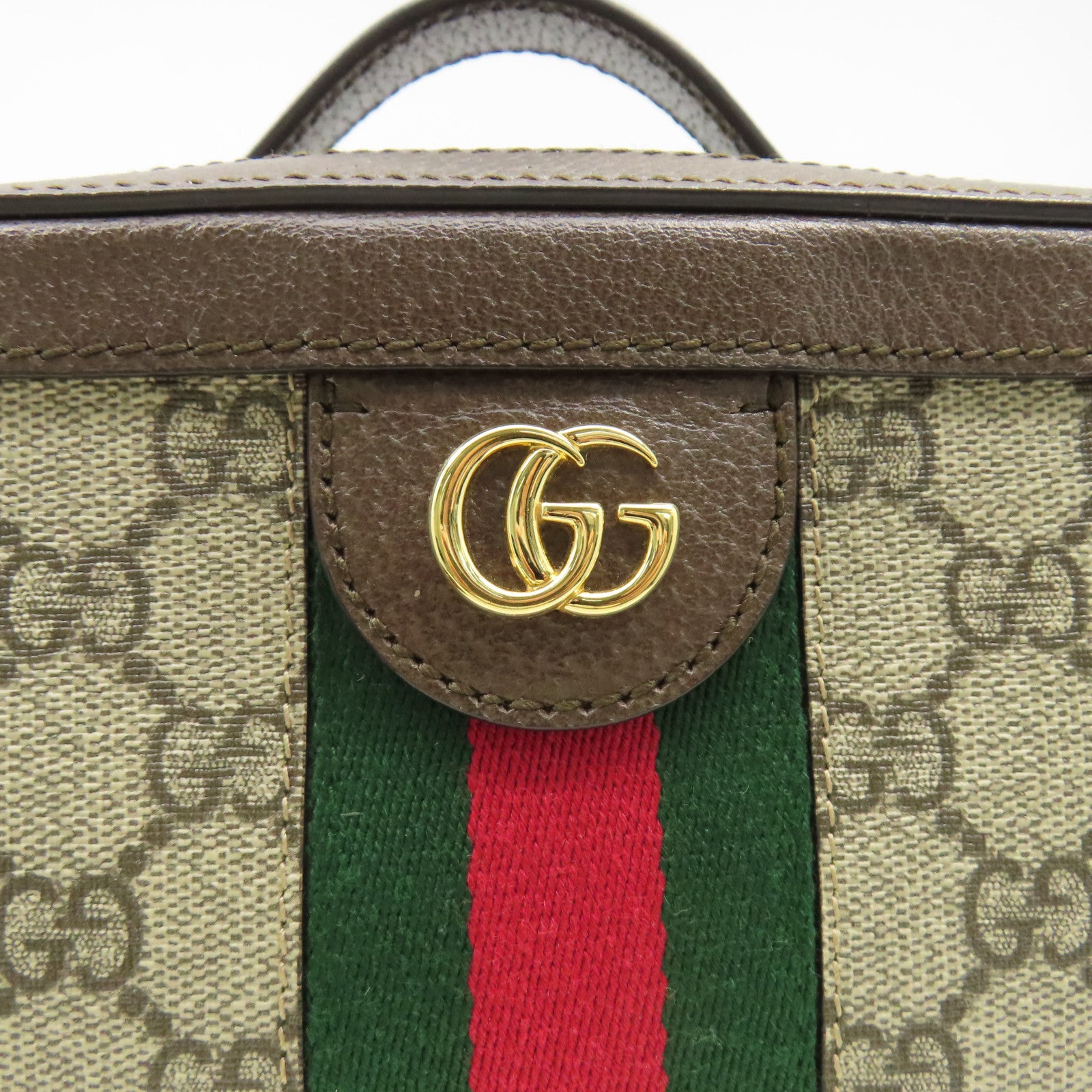 GUCCI 塗層帆布/皮革Ophidia GG金扣手挽肩背兩用袋啡色