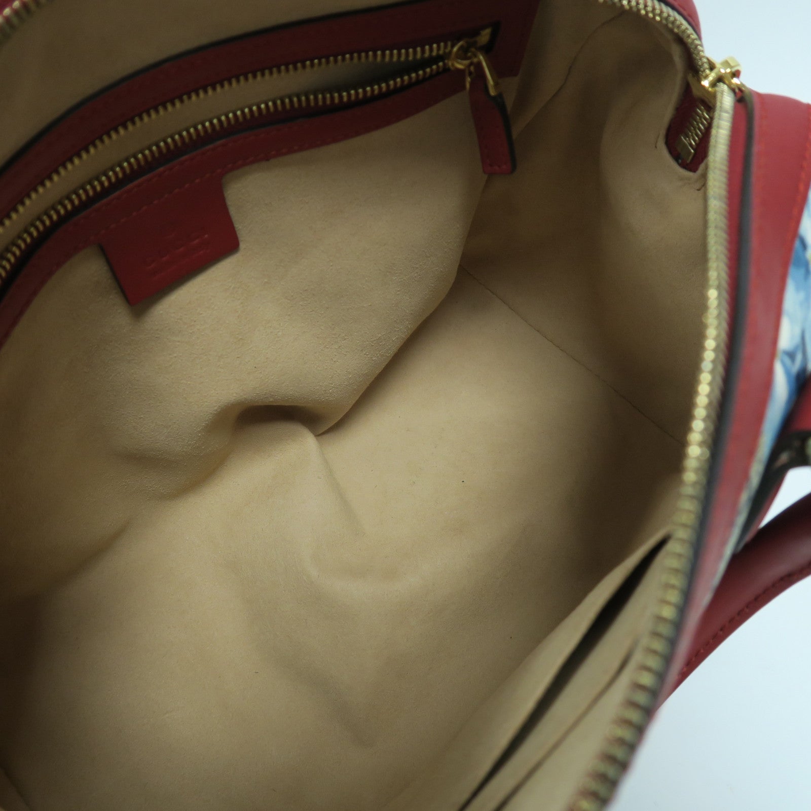 GUCCI 塗層帆布GG Blooms Boston Bag金扣手挽肩背兩用袋紅色/灰色/藍色