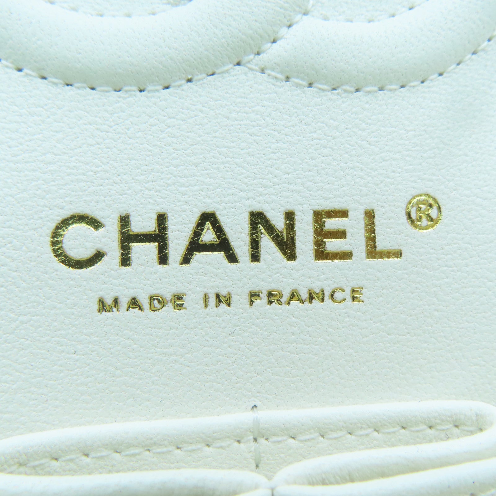 CHANEL rhombic cowhide leather Chain Shoulder gold buckle chain shoulder bag white